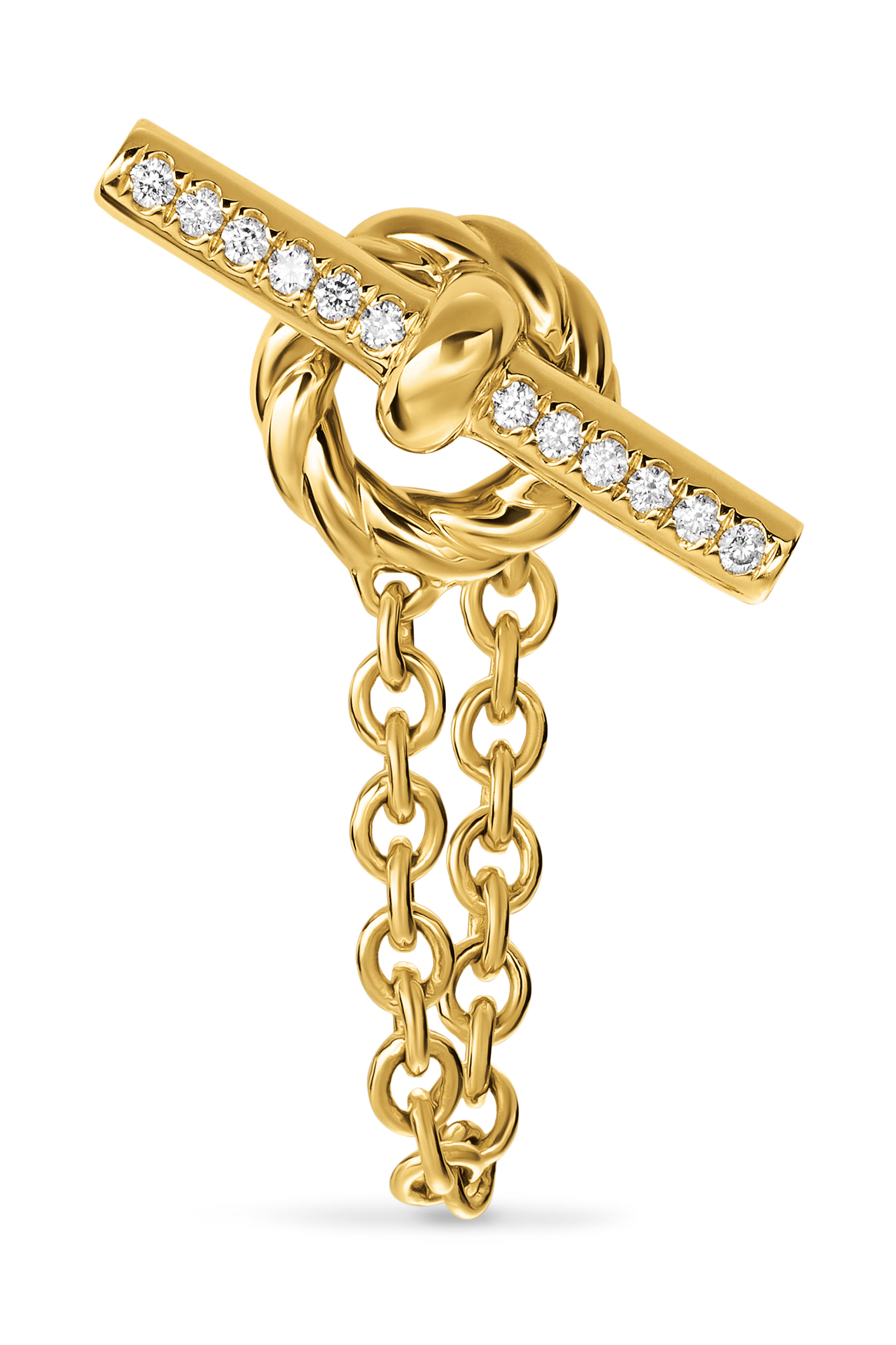  DY Mercer® Petite Toggle Chain Stud Earrings, 18K Yellow Gold & Diamonds