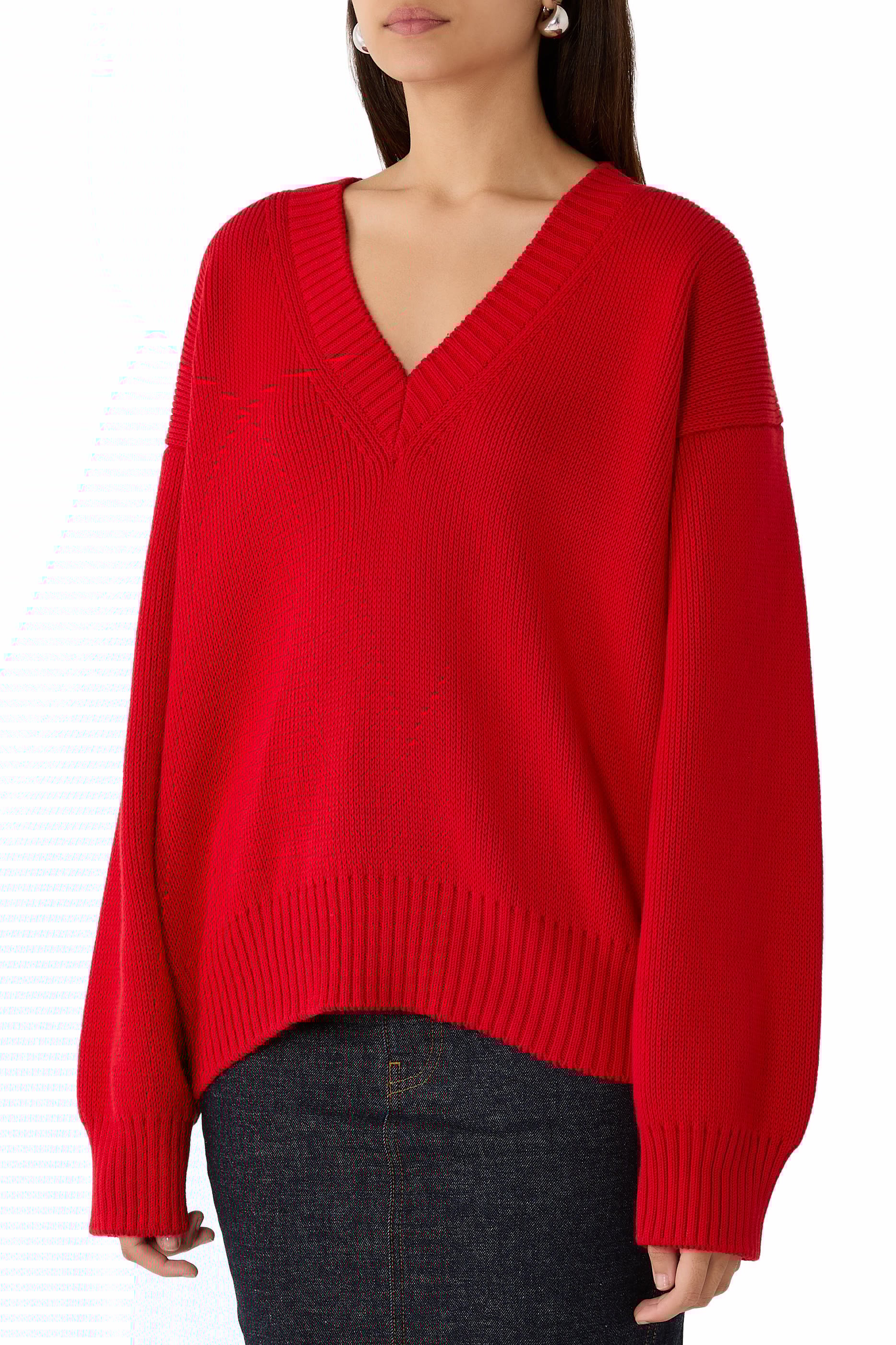 V-Neck Knitted Jumper