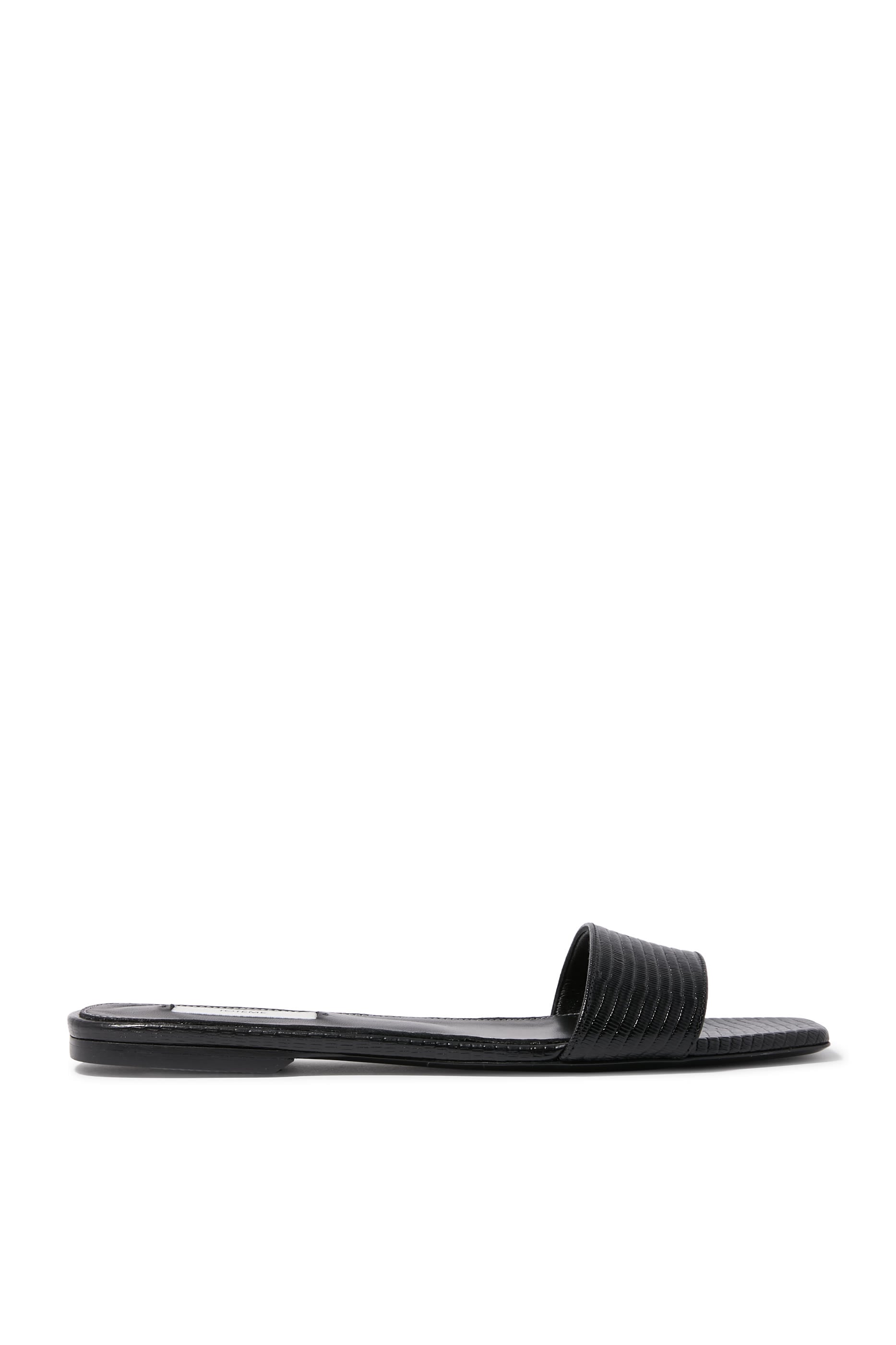 Lizard-Embossed Bandeau Sandals