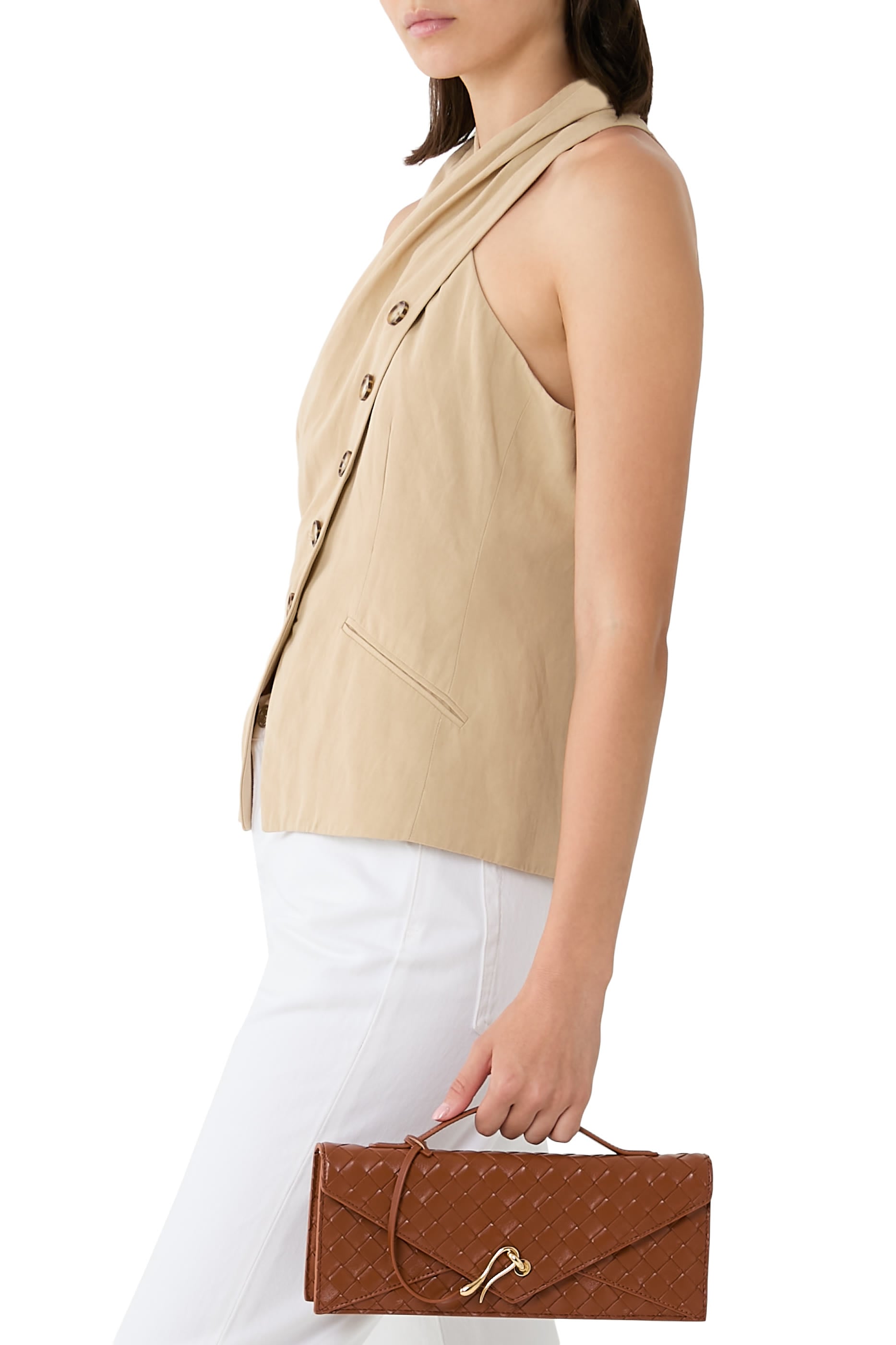  Celeste Woven Textured Envelope Top Handle Bag 