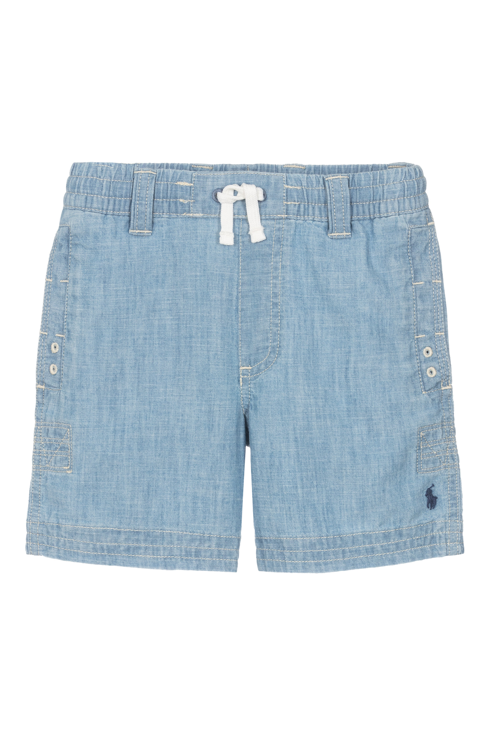Kids Chambray Drawstring Shorts