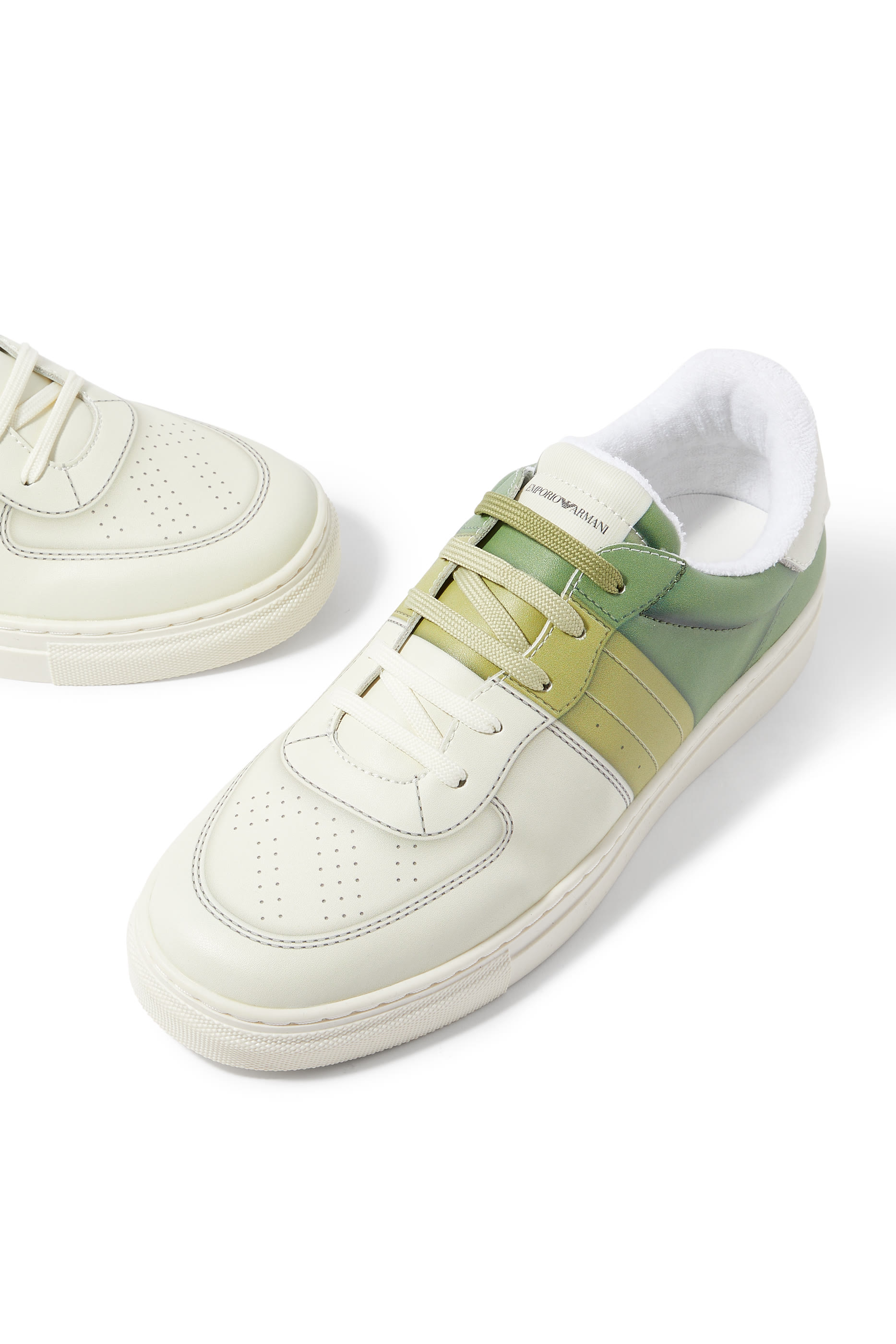 Kids EA Logo Leather Sneakers