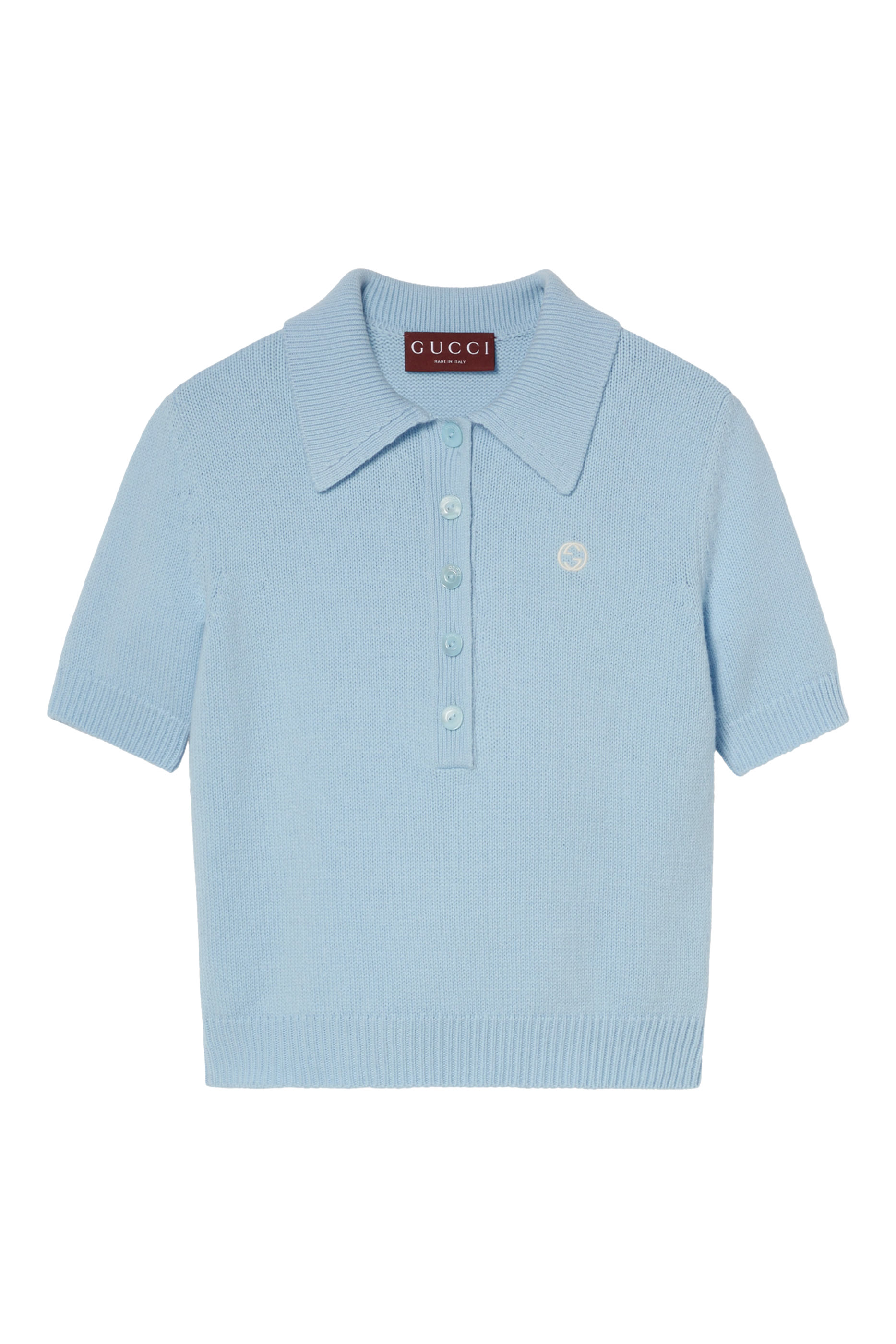 Wool Cashmere Polo Top