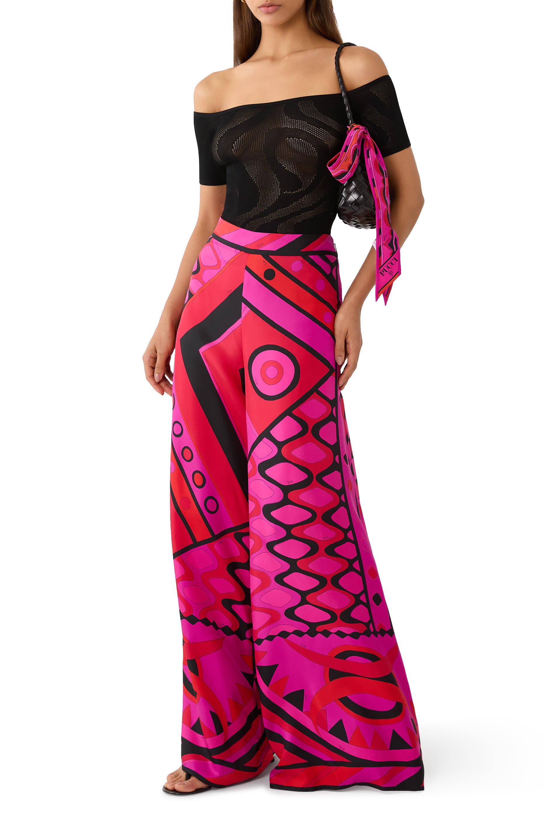 Mixed Print Silk Twill Scarf