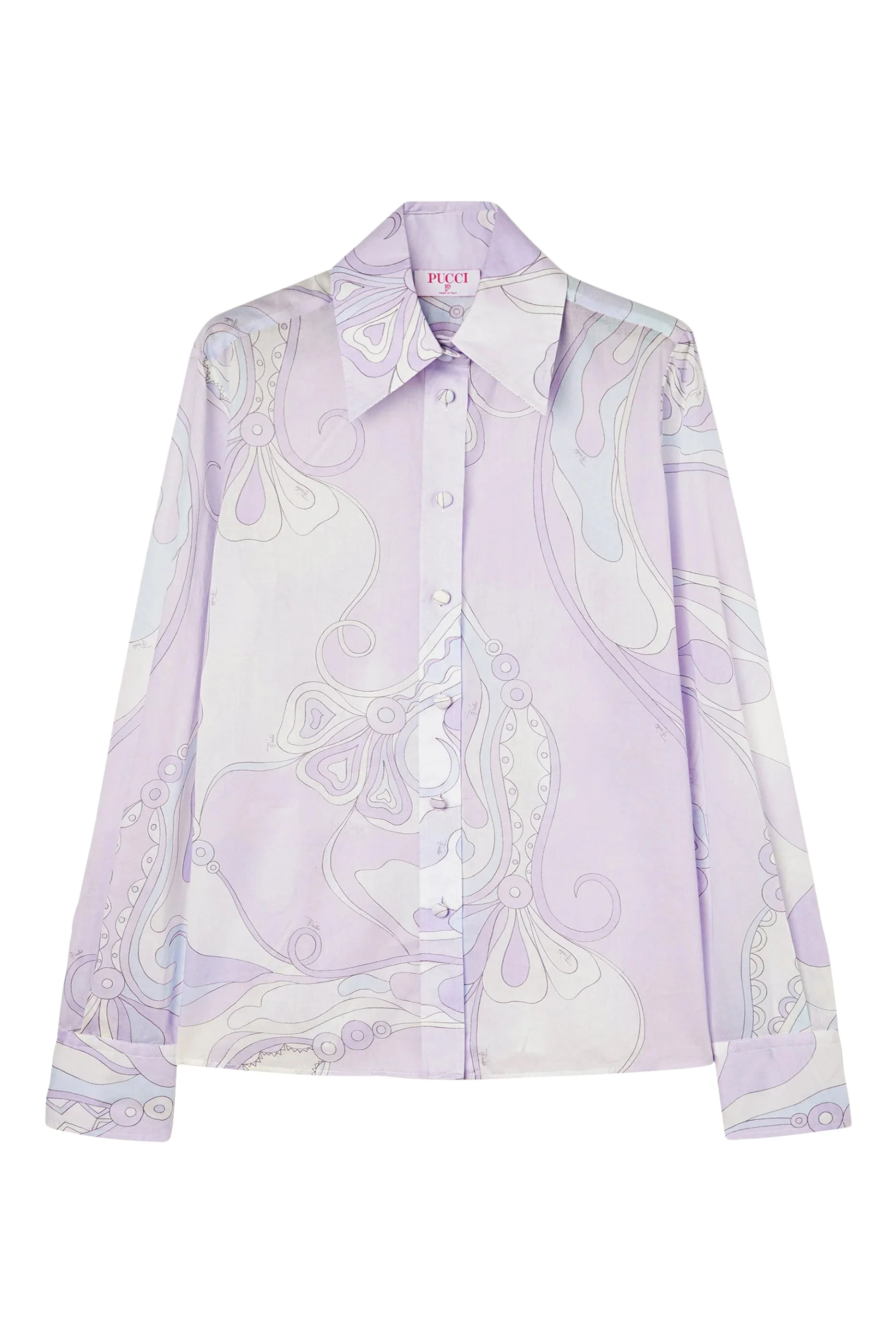 Orchidee Print Cotton Shirt