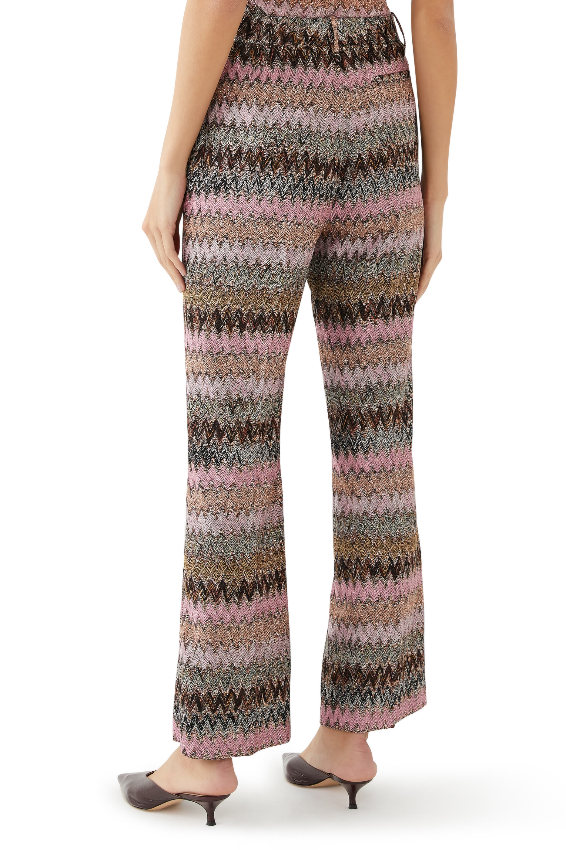 Zigzag Raschel Lame' Flare Pants 