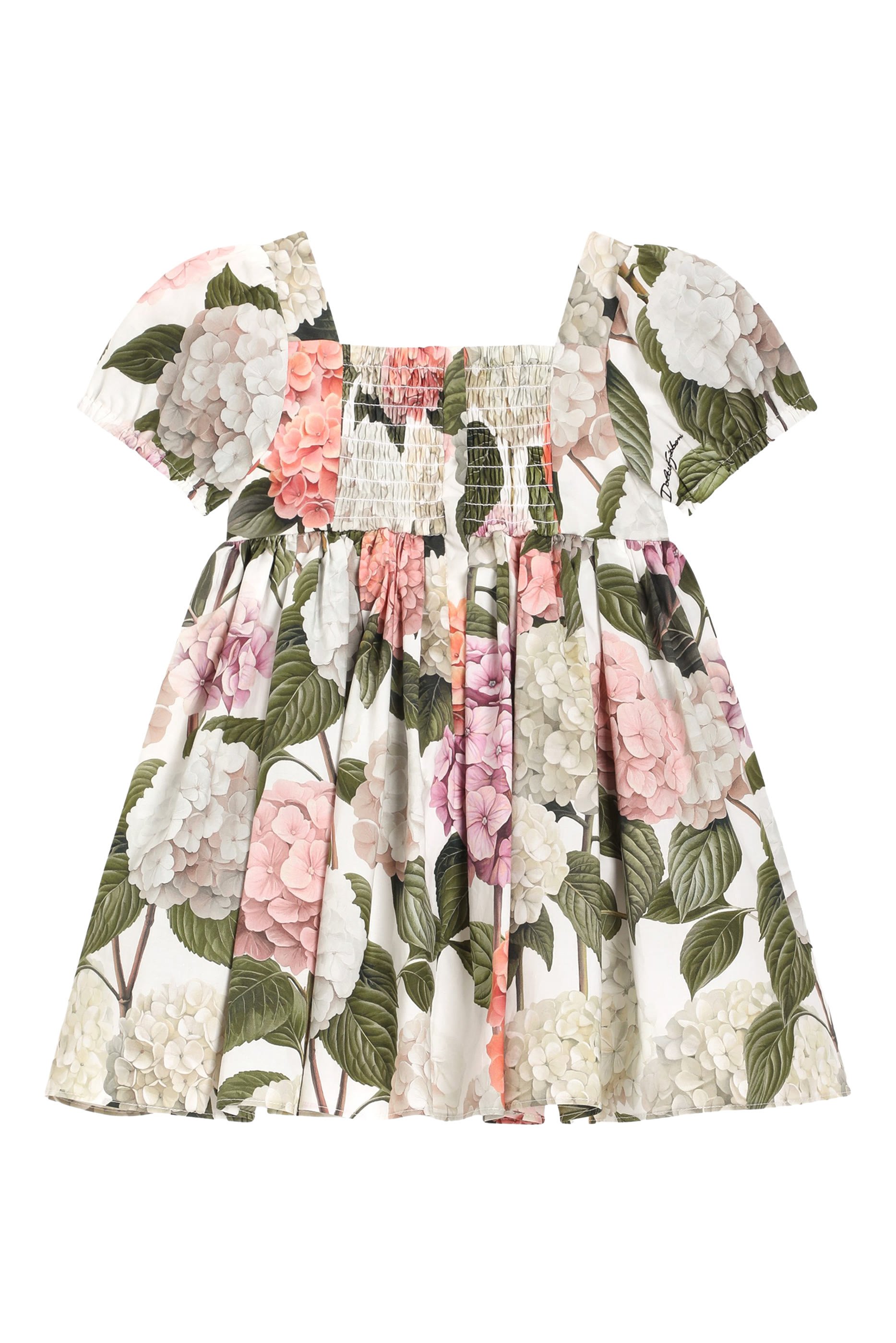 Kids Hydrangea-Print Poplin Dress