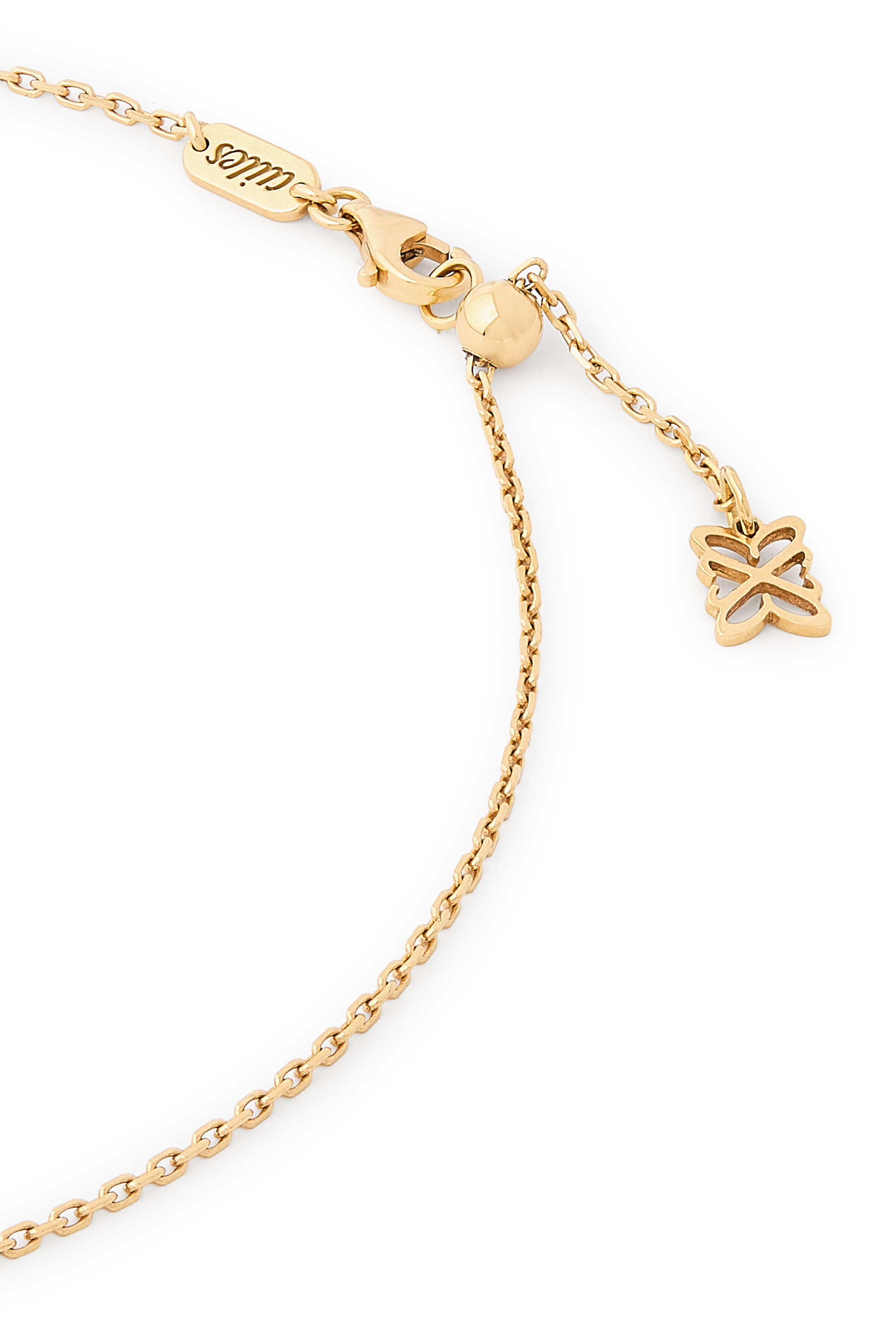 Arabic Letter Necklace, 18k Yellow Gold & Enamel, Diamonds