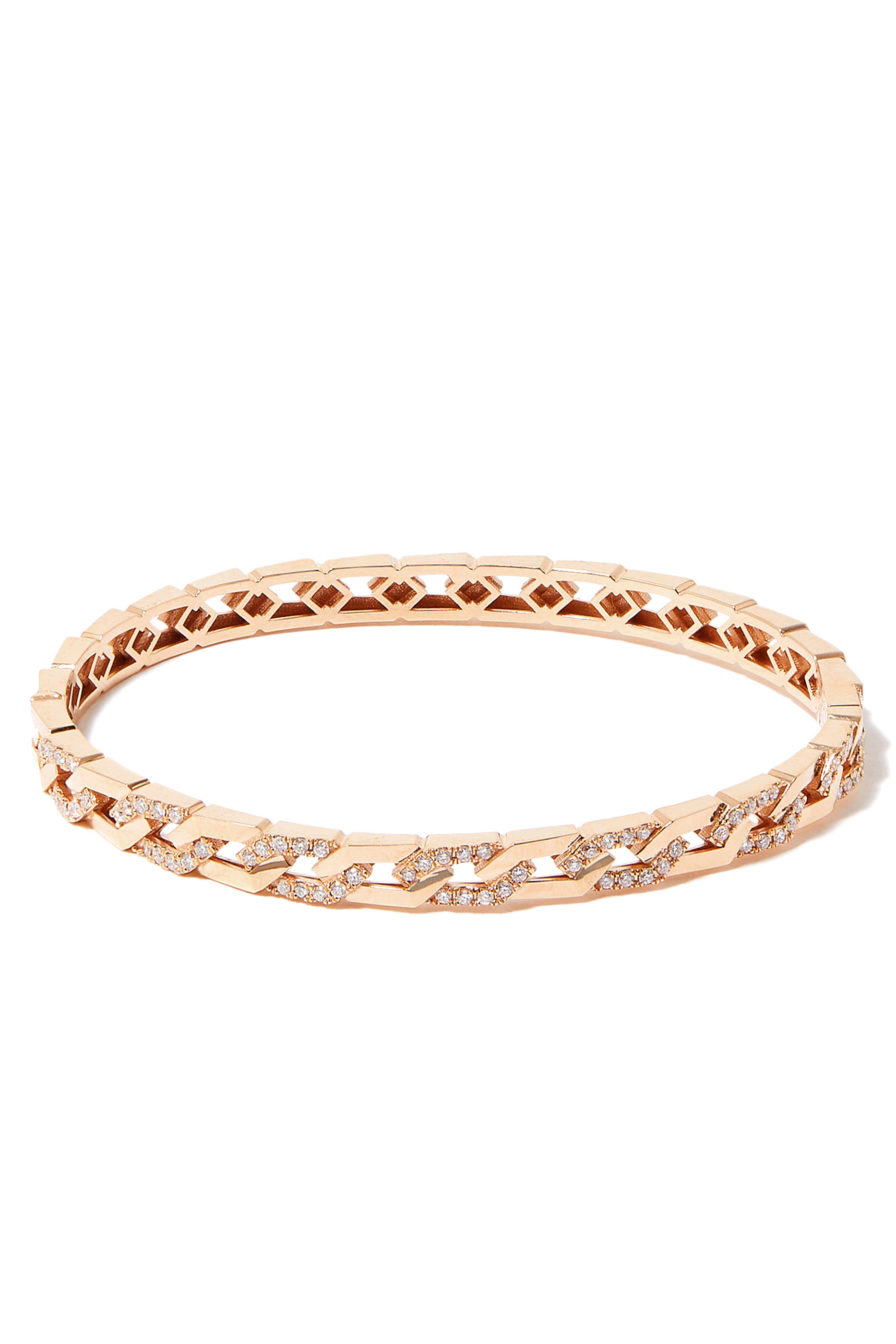 Fizzy Rebel Hoop Bangle, 18k Rose Gold & Diamonds