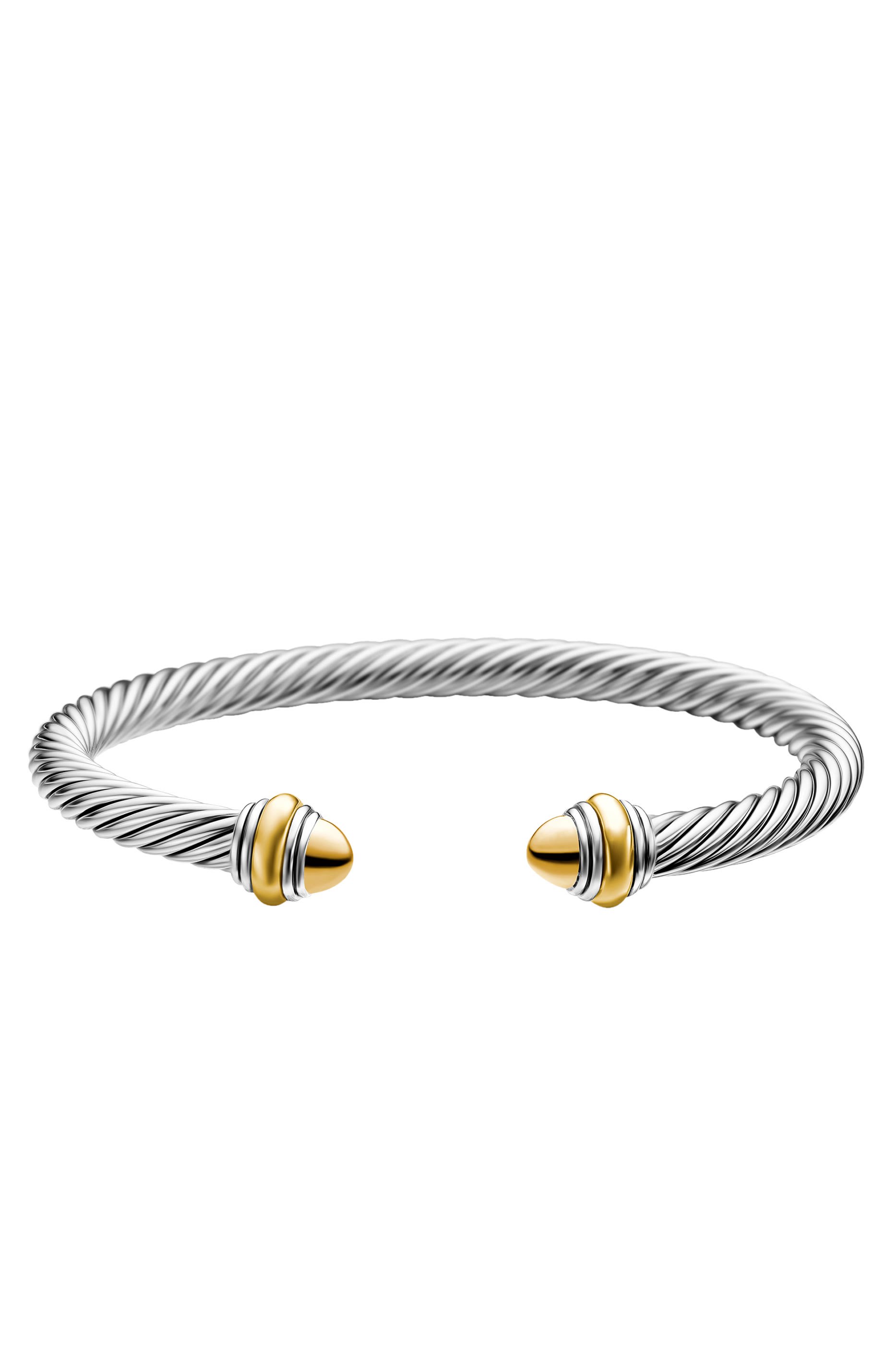 Classic Cable Bracelet, Sterling Silver with 14K Yellow Gold