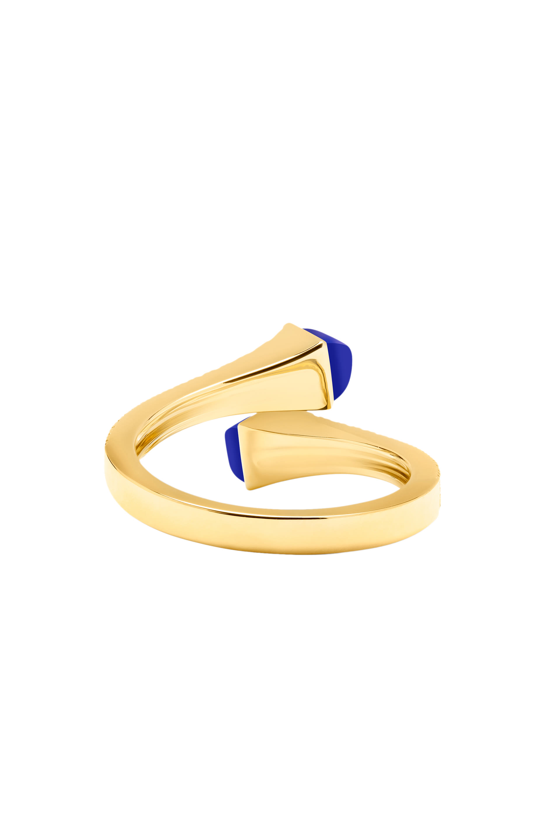 Cleo Slim Ring, 18k Yellow Gold with Lapis Lazuli & Diamonds