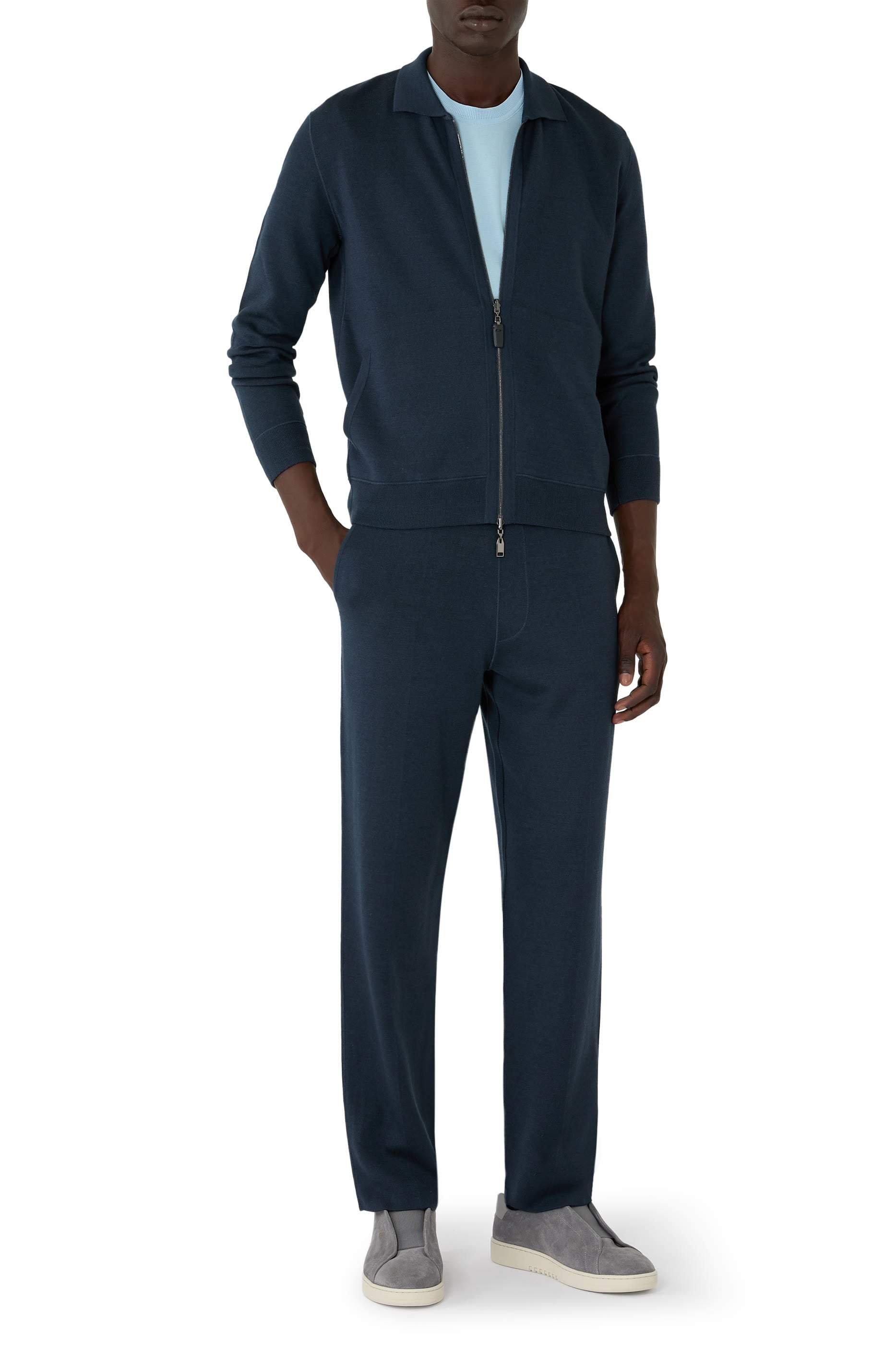 Stand-Up Collar Zip-Up Cardigan