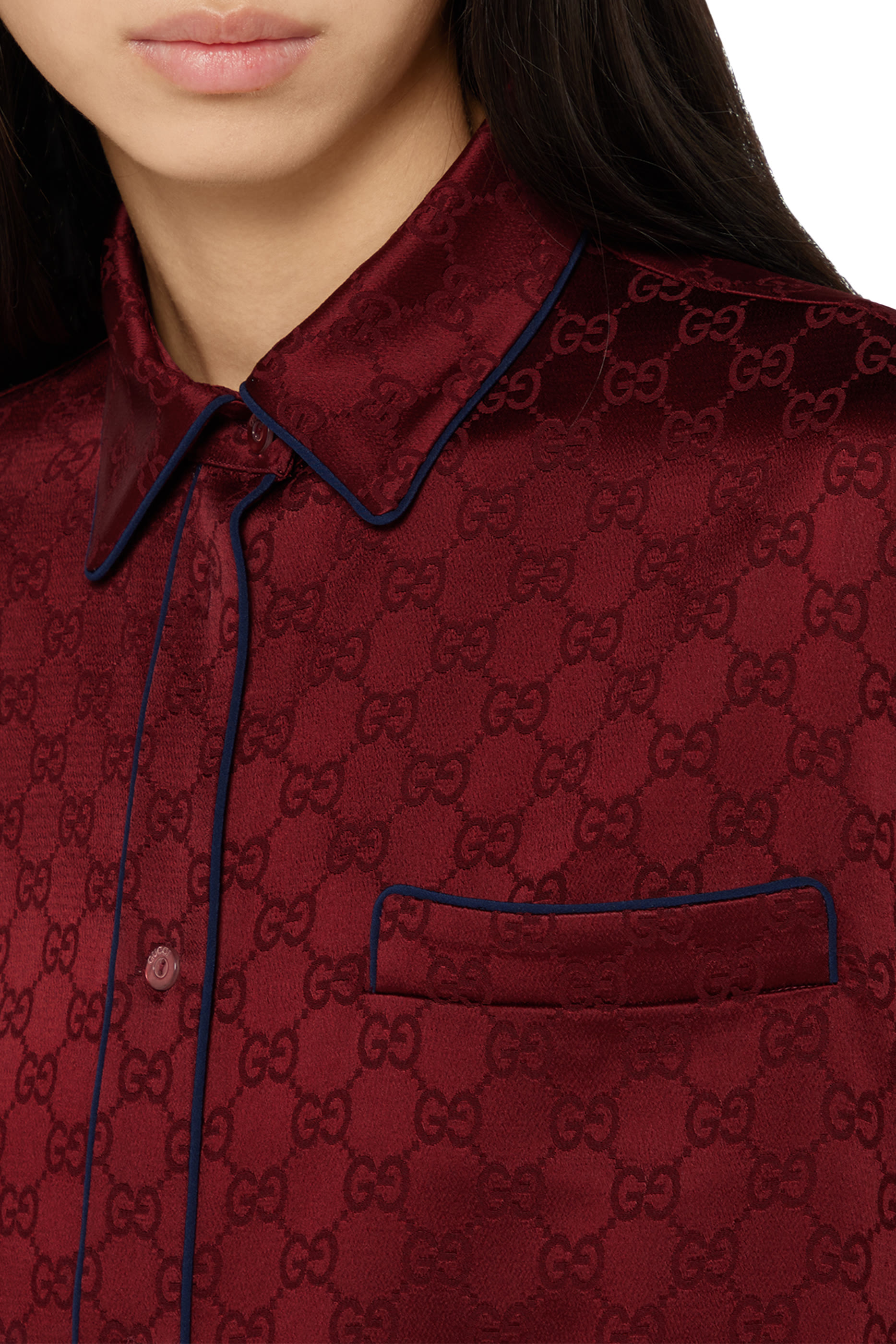 GG Satin Tie Waist Shirt