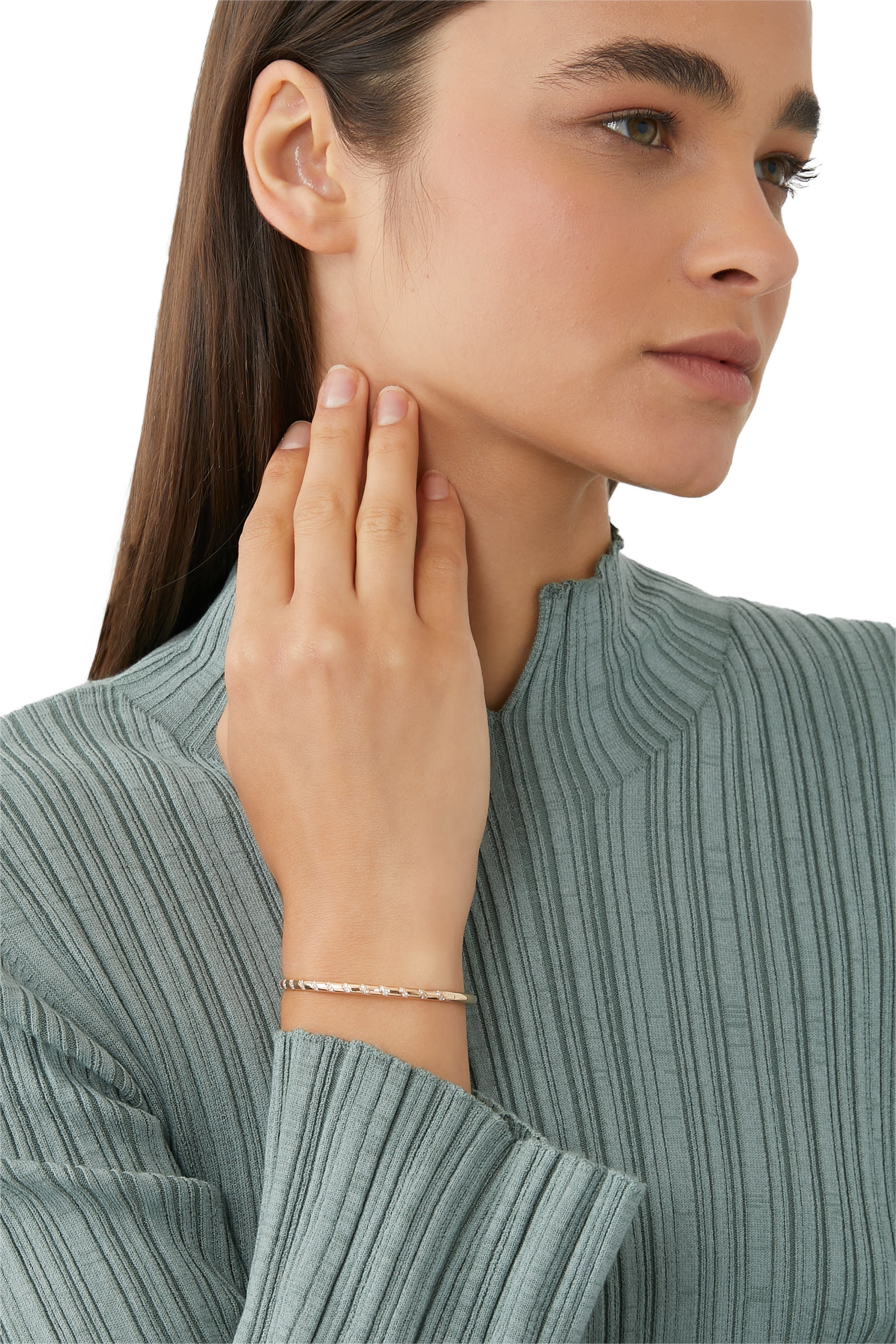 Tornado Bracelet, 18k Pink Gold & Enamel & Diamonds