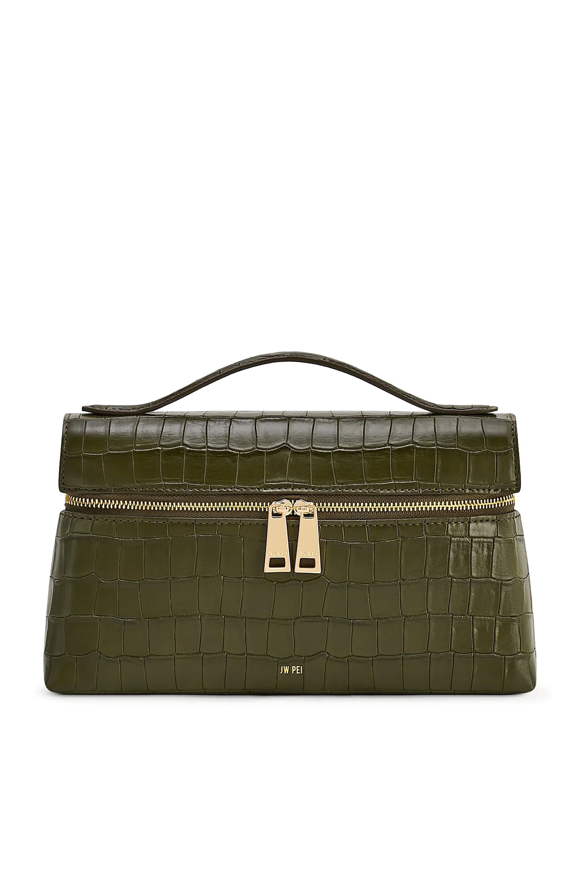 Thea Croc-Embossed Top-Handle Bag