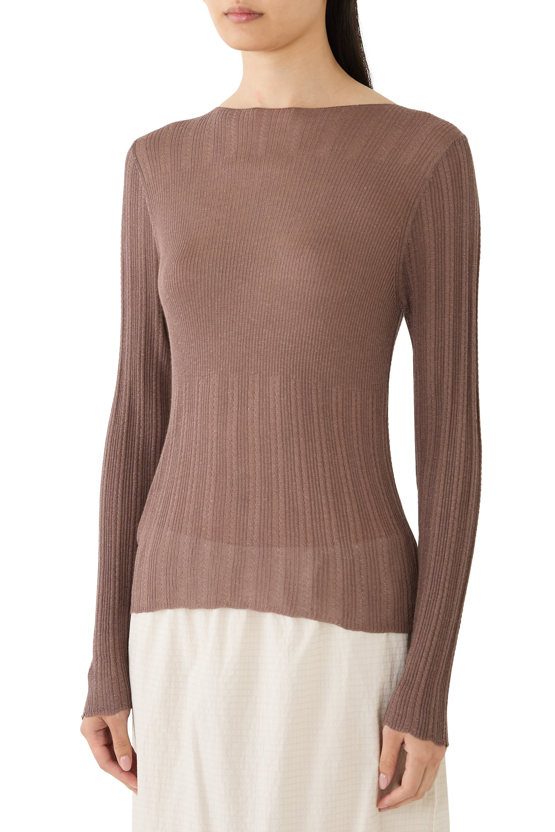 Open Work Long Sleeve Top