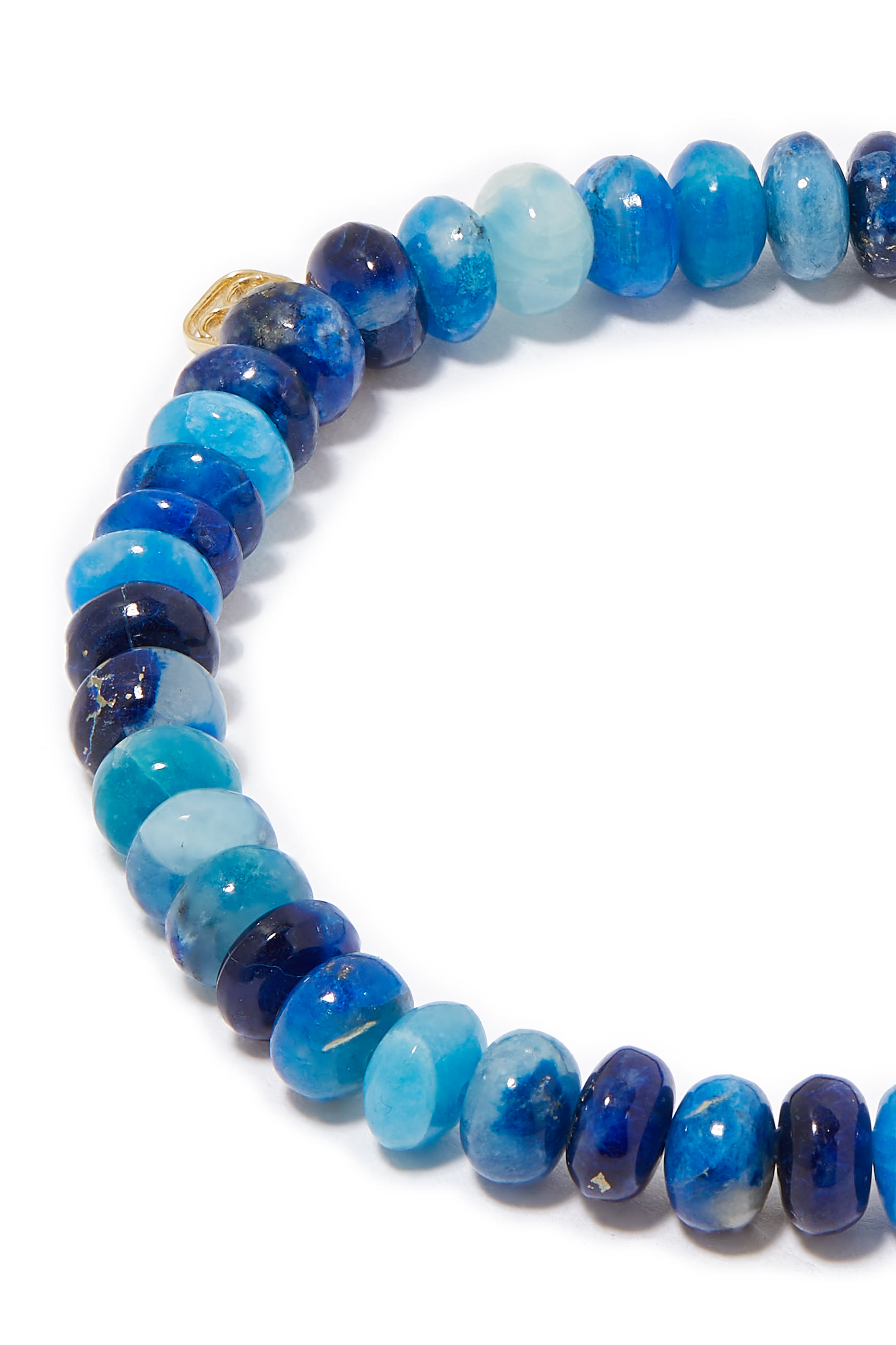 Scallop Rondelle on Afganite Bracelet, 14k Yellow Gold and Diamonds