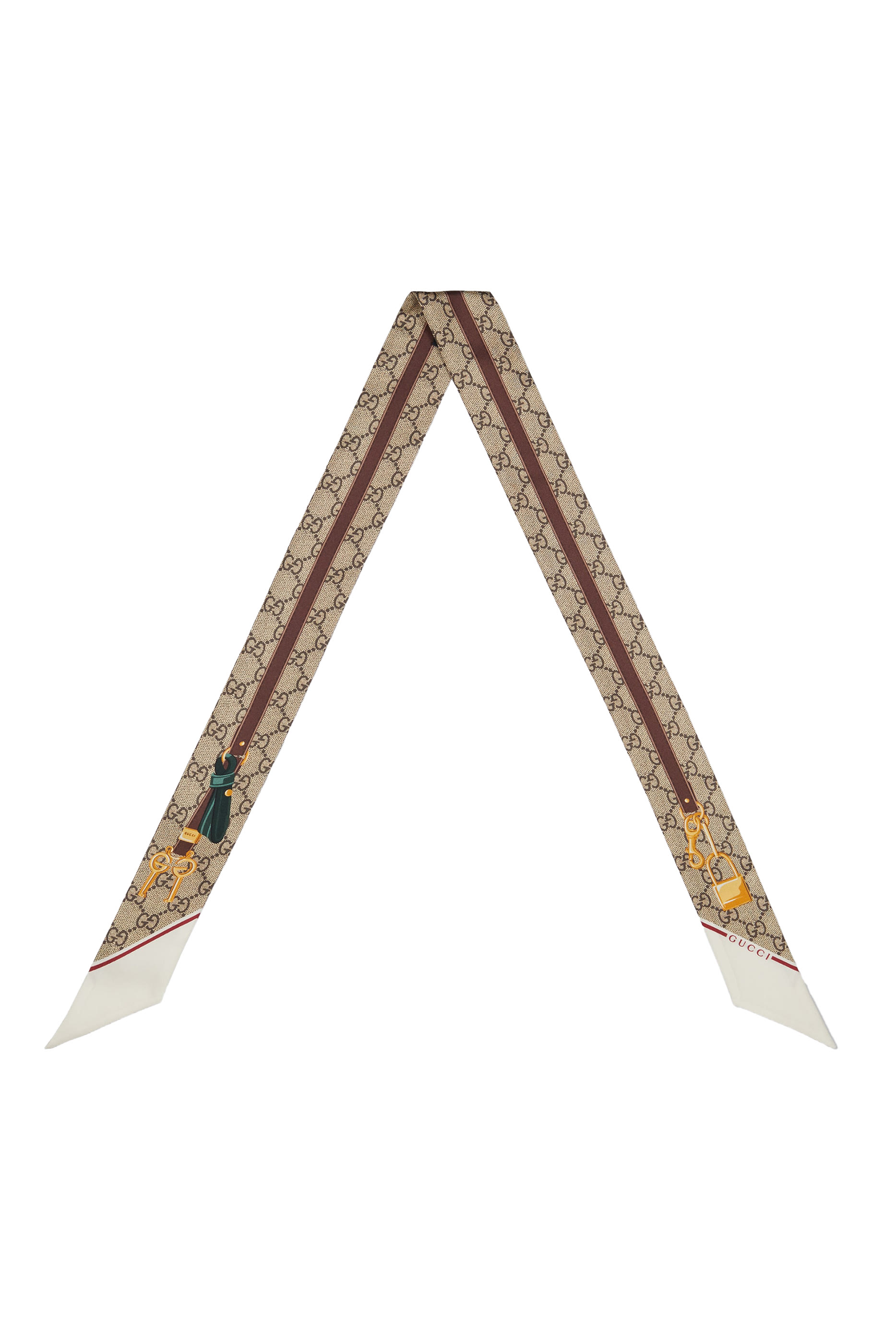 GG Valigeria Print Silk Neck Bow