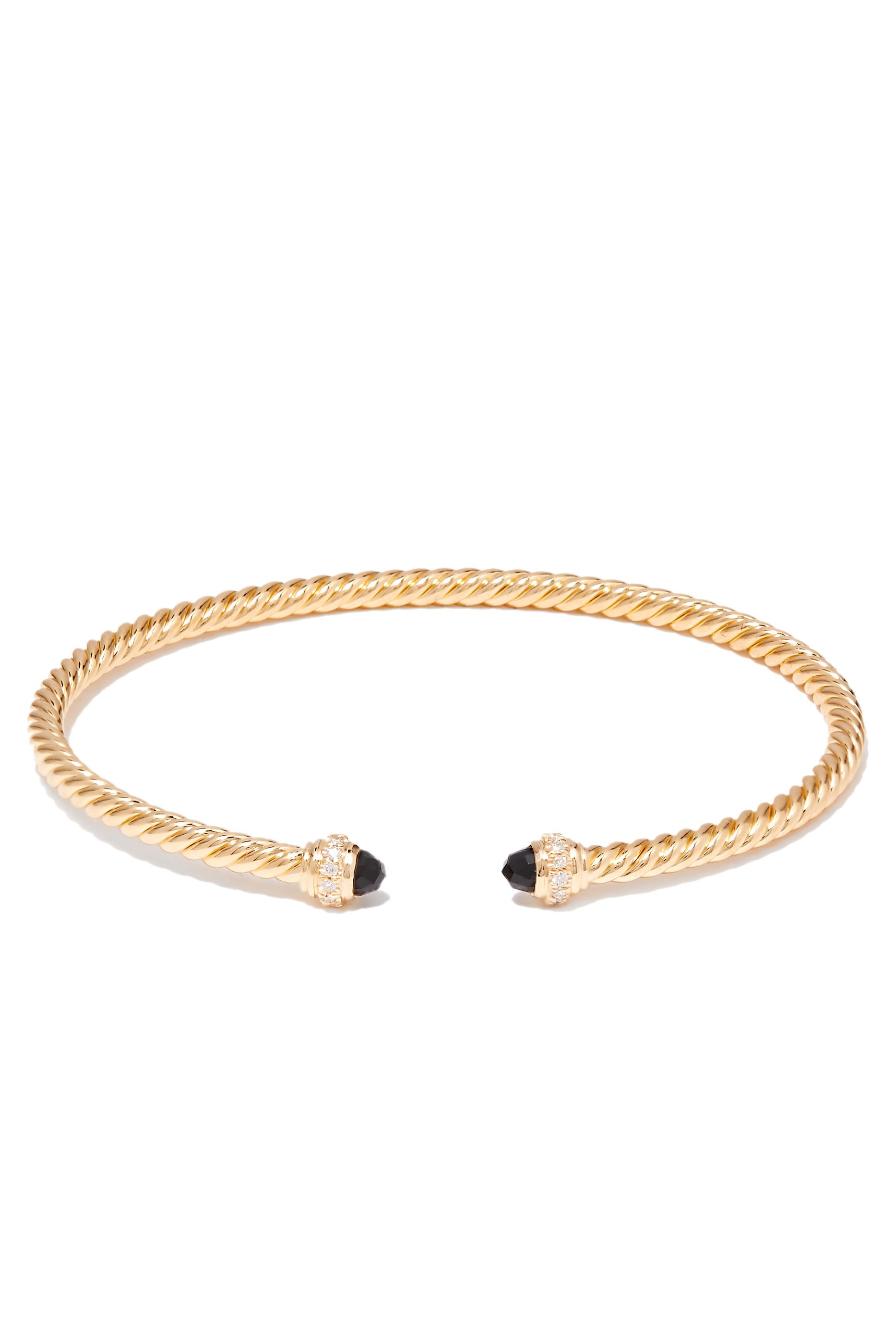 Cablespira Bracelet, 18K Yellow Gold, Black Onyx & Diamonds