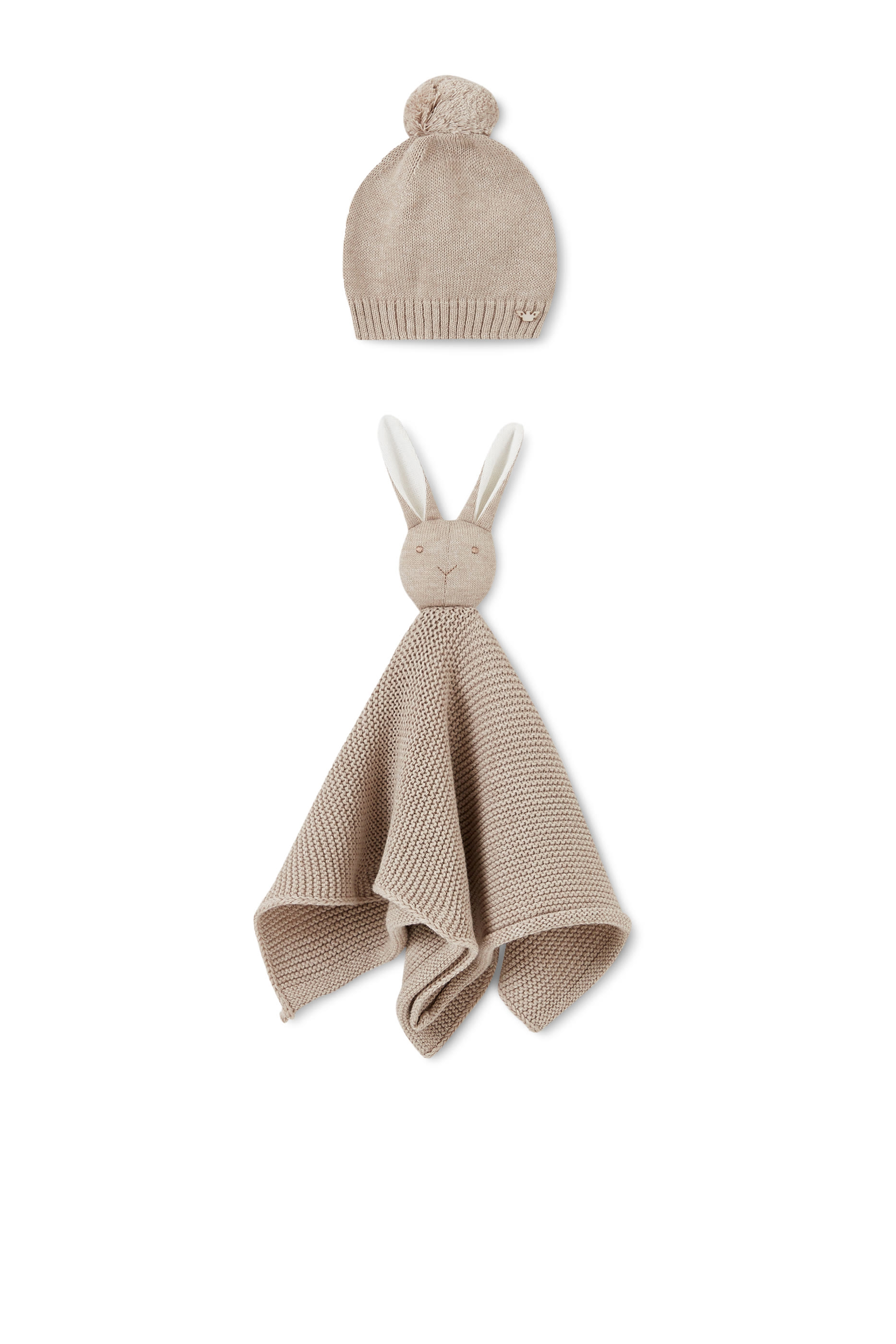 Kids Beanie Hat & Rabbit Comforter Set