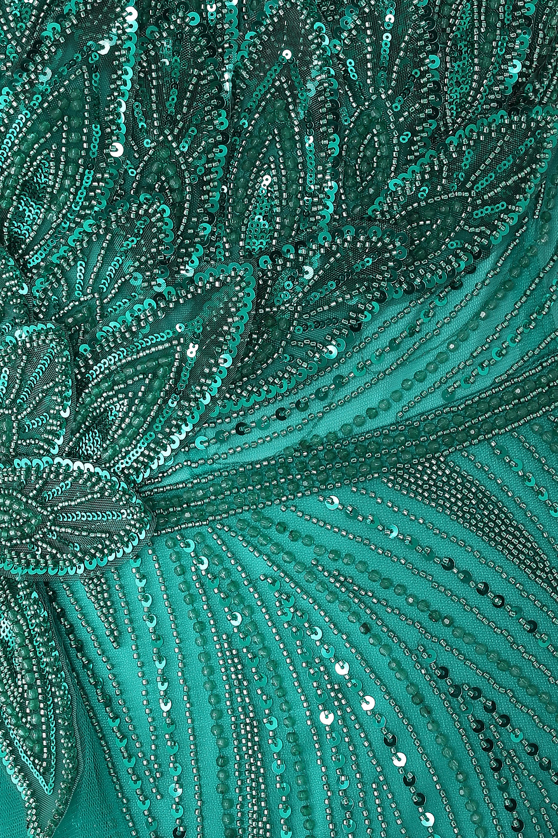 Sequin Embellished Sleeveless Gown