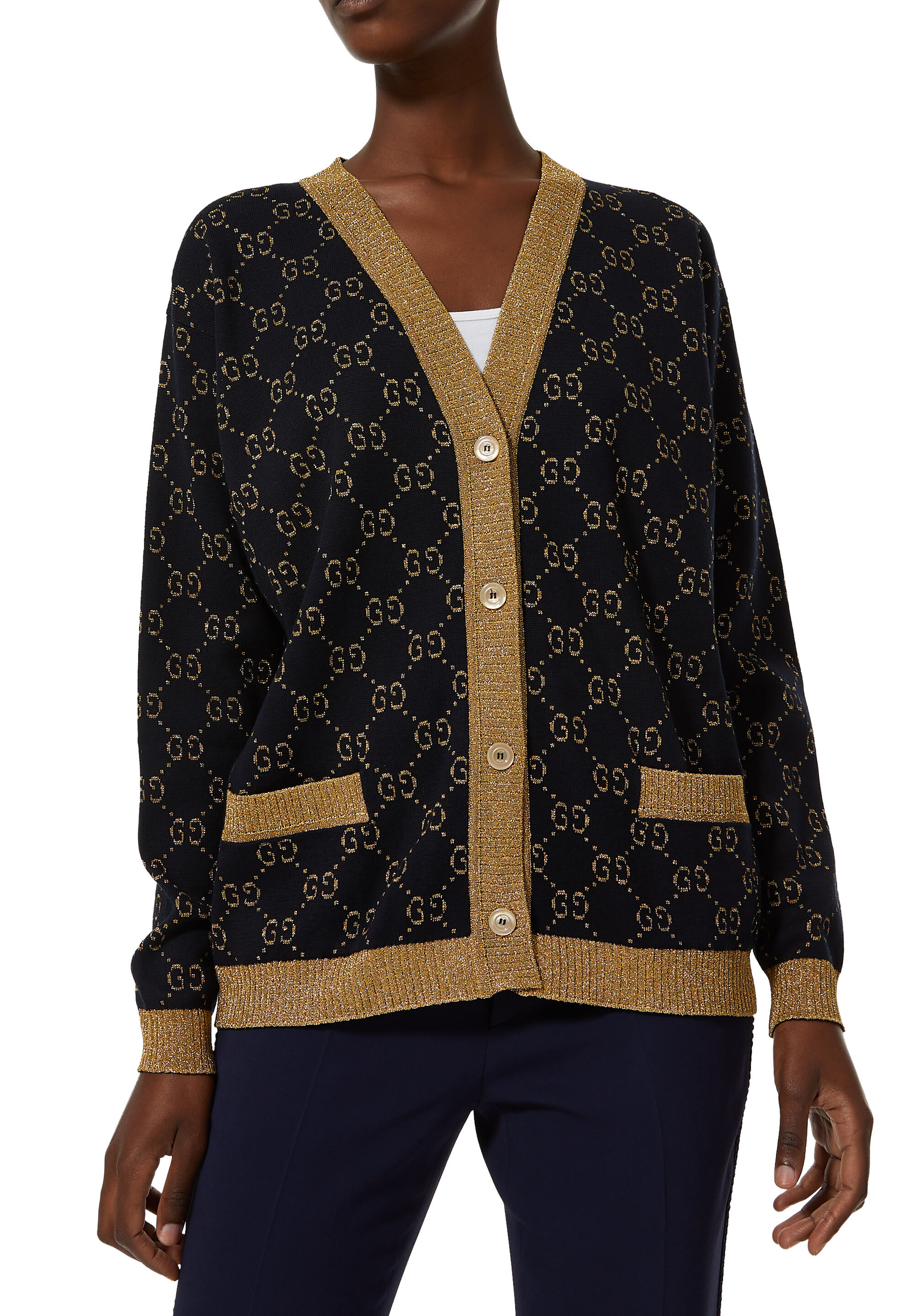 Cotton Lamé Cardigan