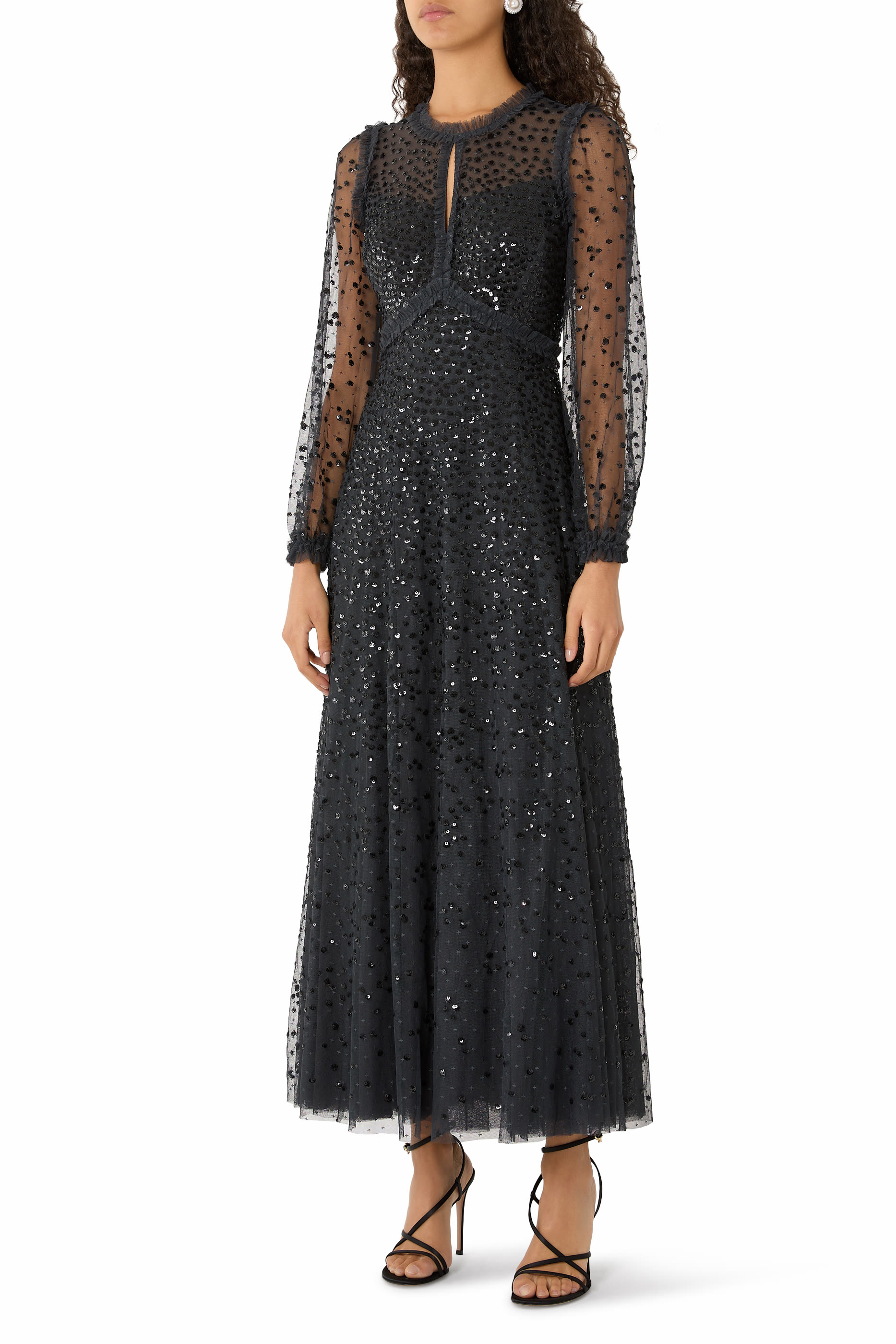 Dappled Sequin Ankle Gown