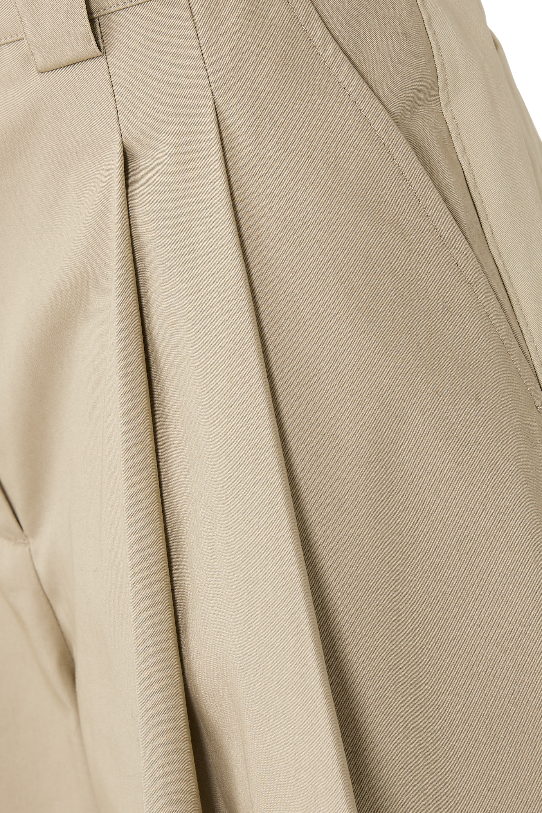 Two-Toned Wide Pleated Shorts