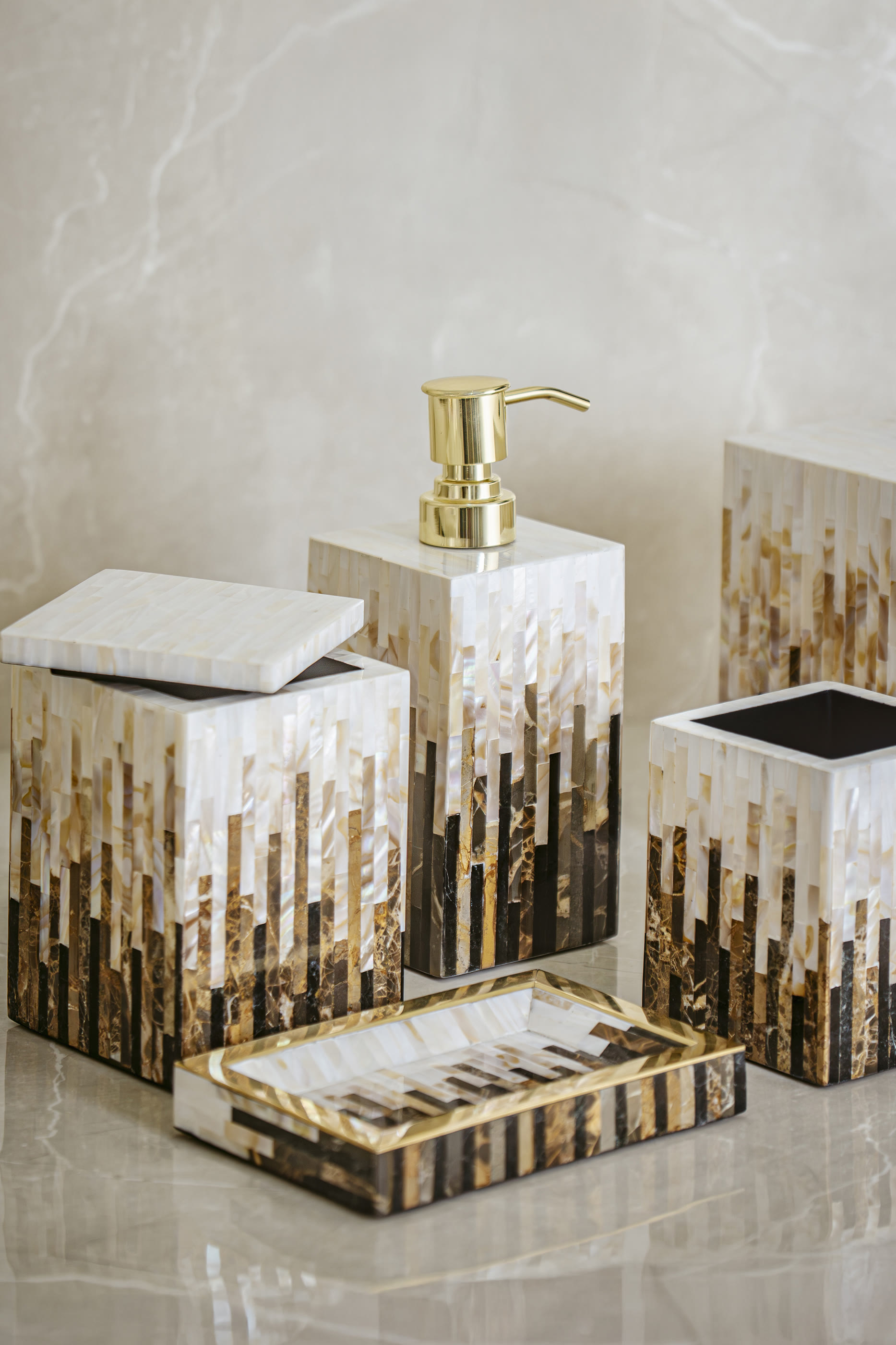 Black Stone Box with Cover