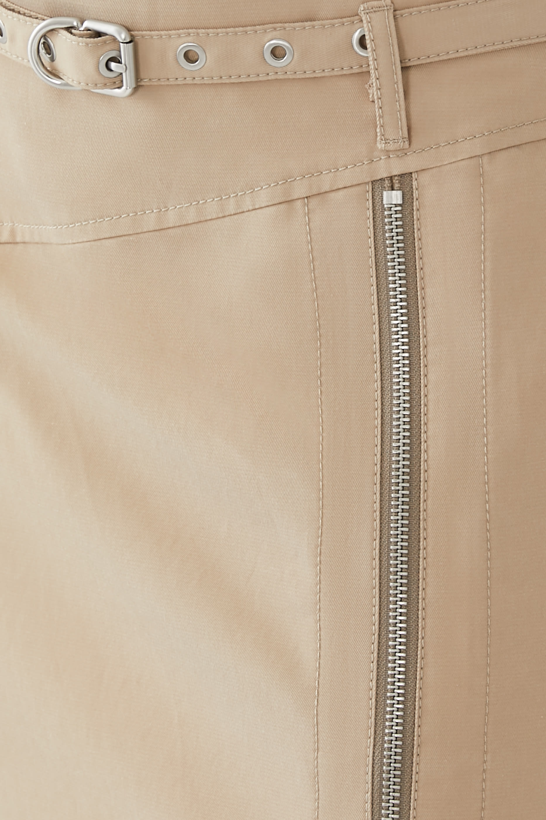 Utility Skirt with Zip Chiffon Godet