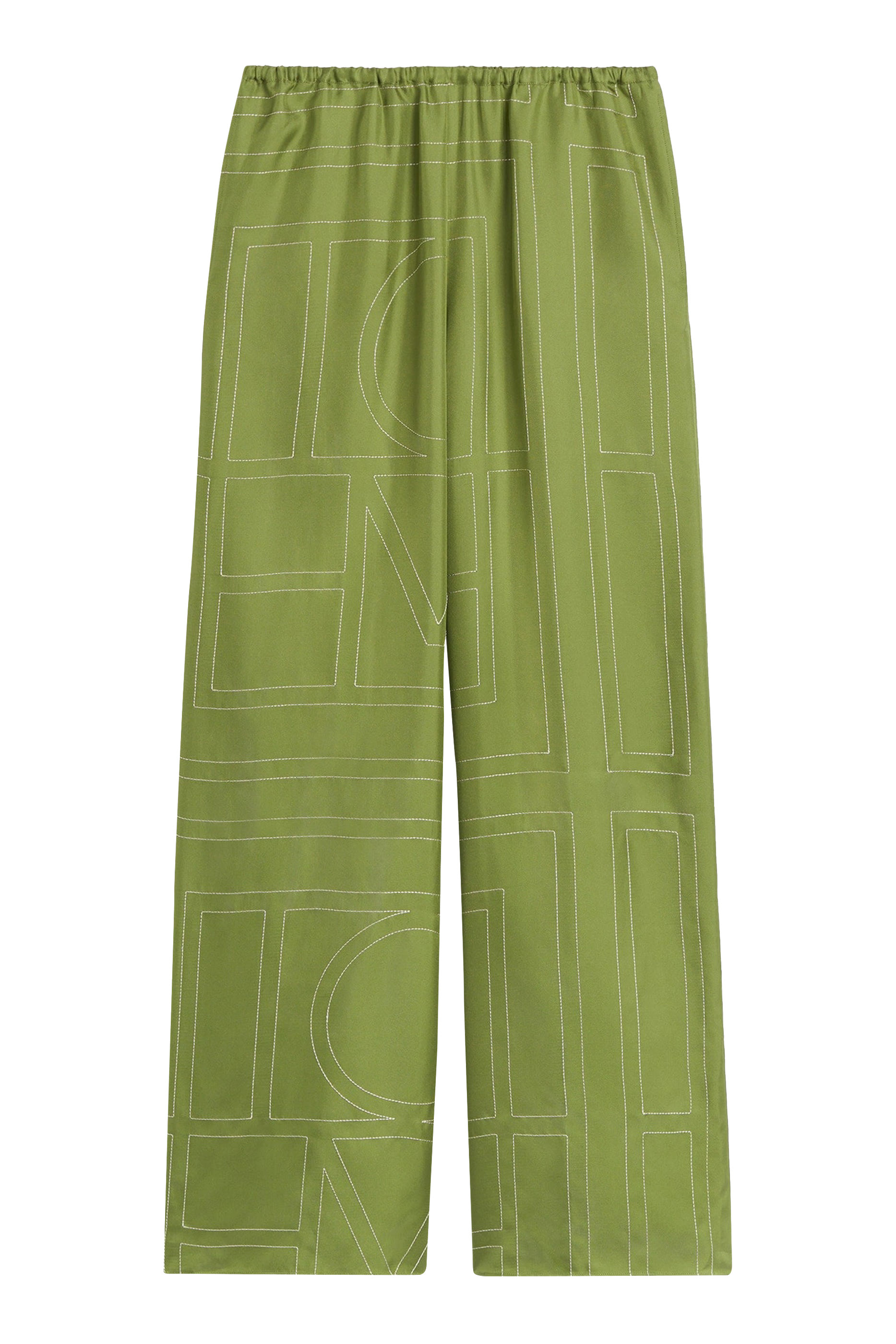 Monogram Silk Pajama Bottoms
