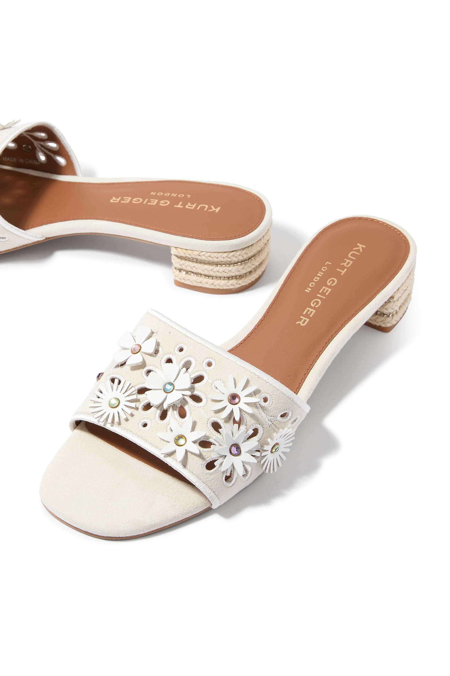 Flower 40 Embellished Mules