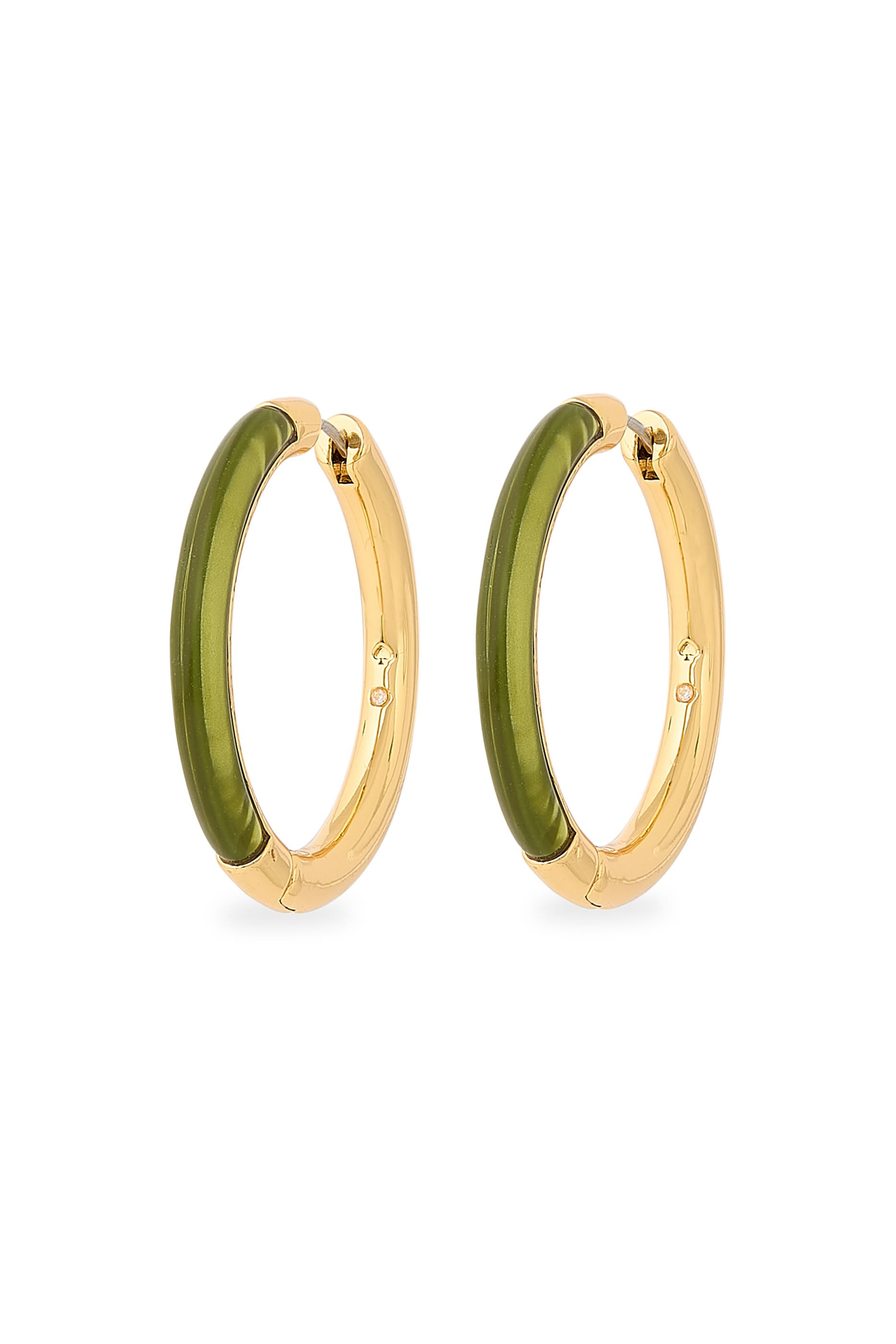 Interlock Hoop Earrings, Metal