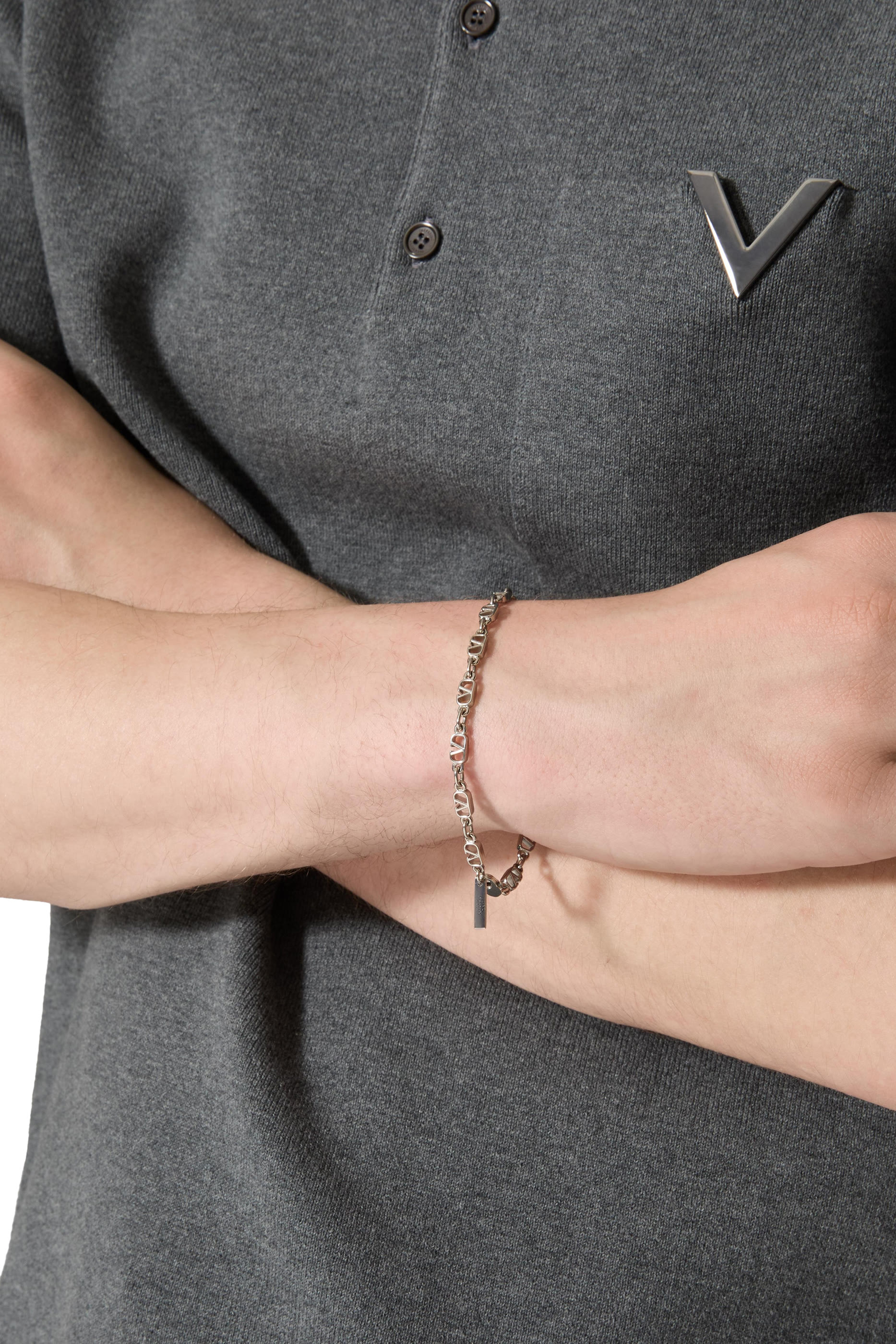 VLogo Signature Bracelet, Metal