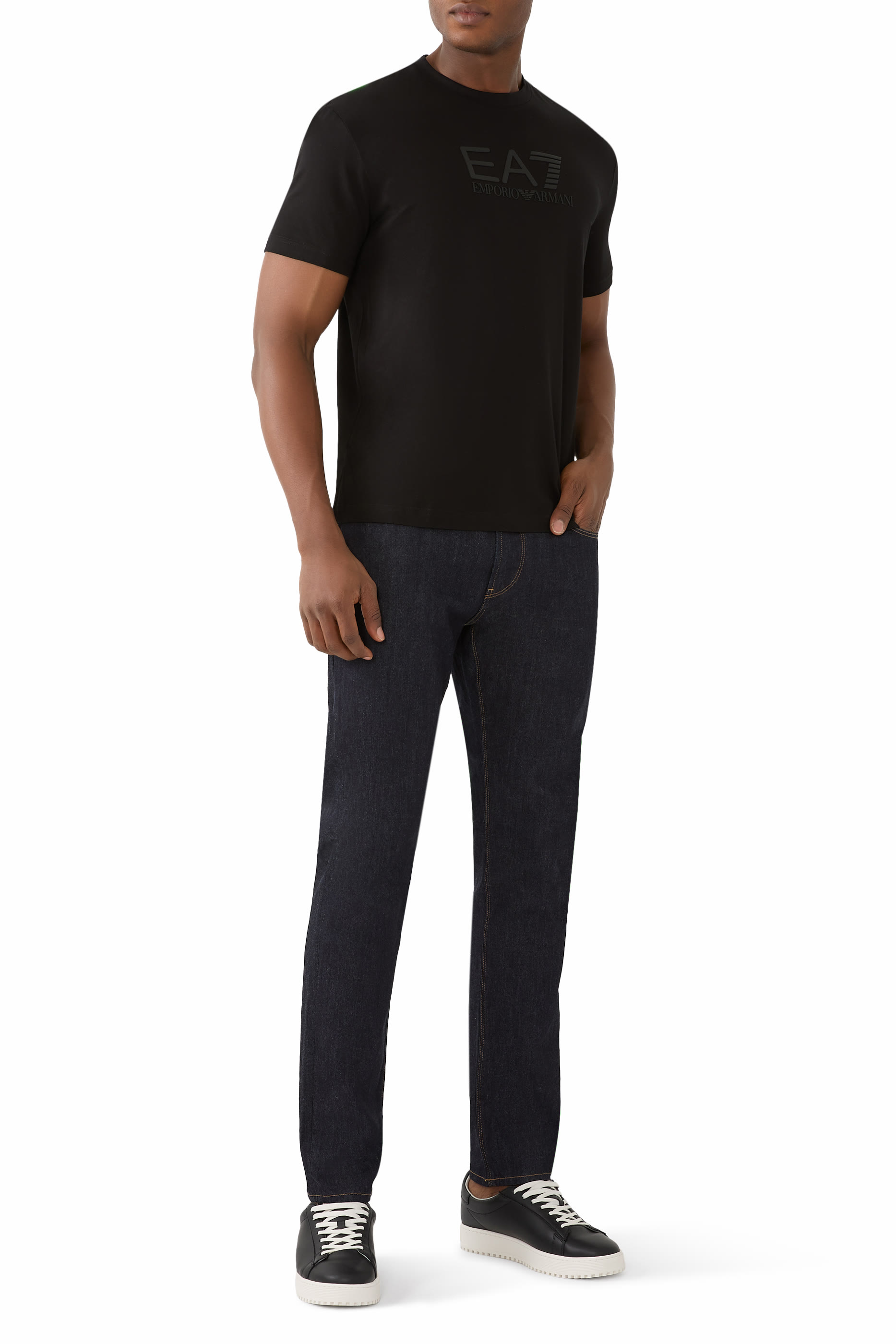 EA7 Logo Cotton T-Shirt