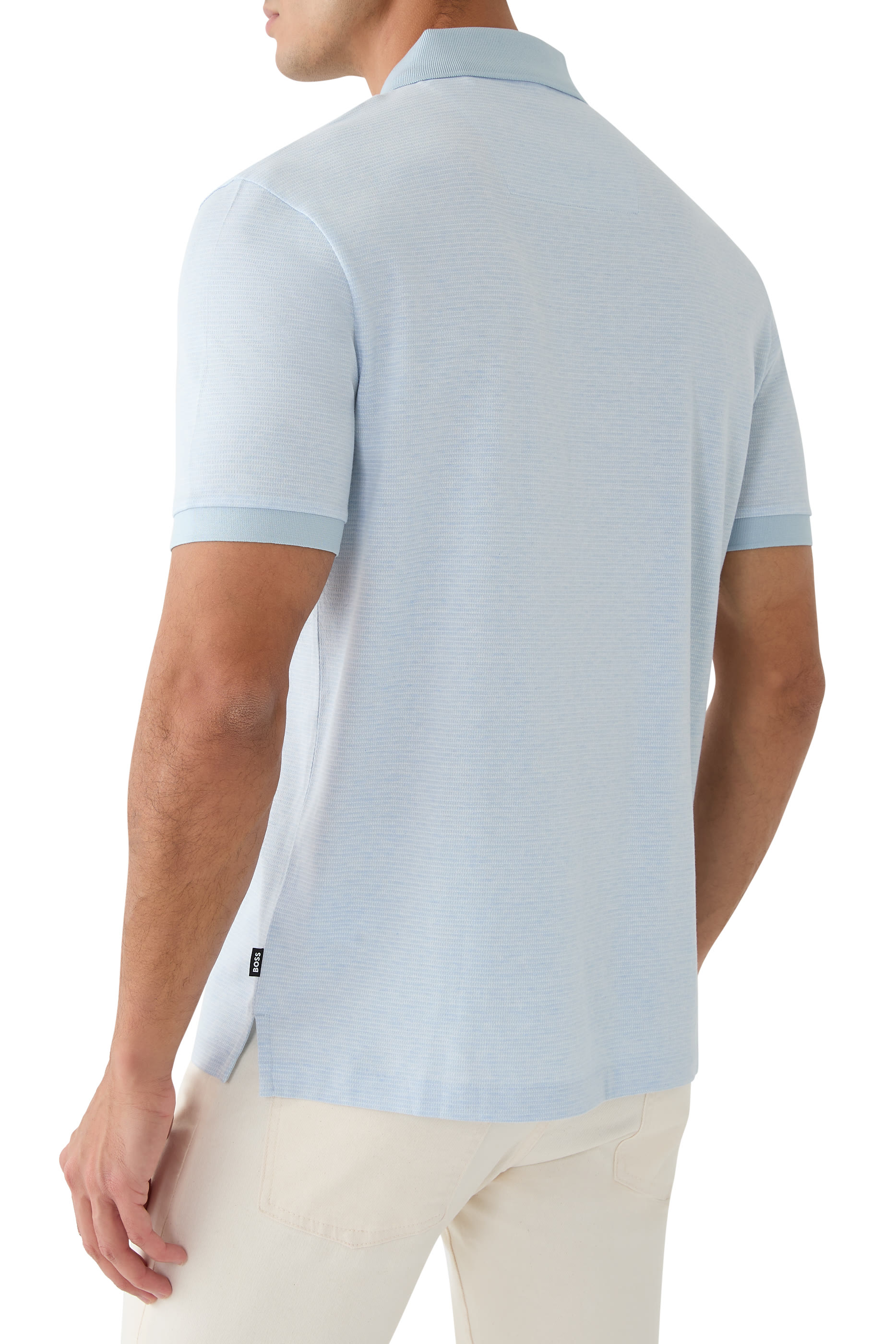 Mercerised-Cotton Polo Shirt with Micro Pattern