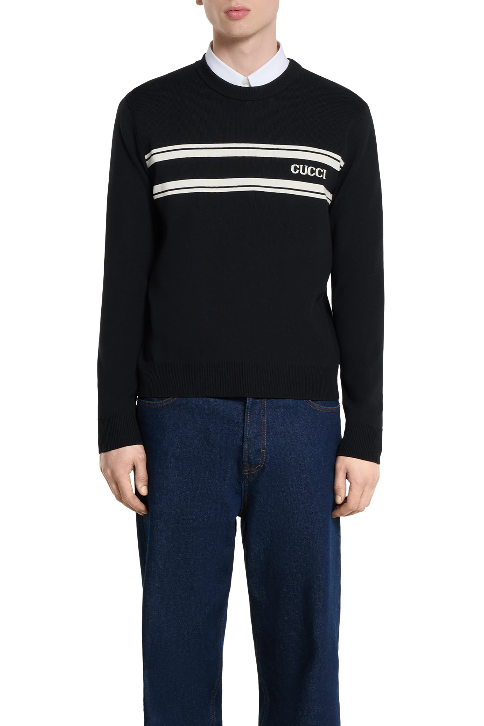 Intarsia Silk Cotton Sweater