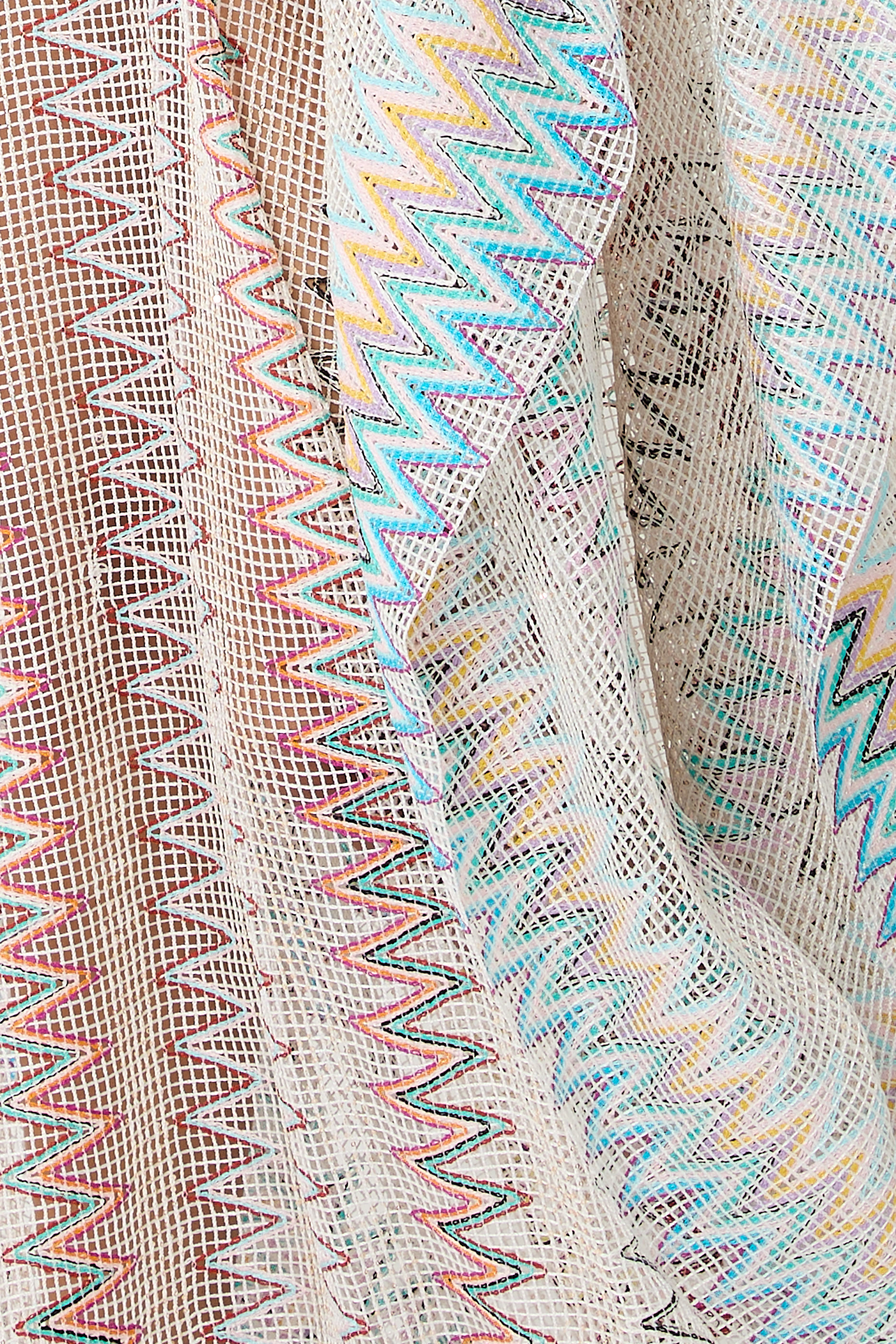  Mare Chevron Net Plunge Maxi Kaftan