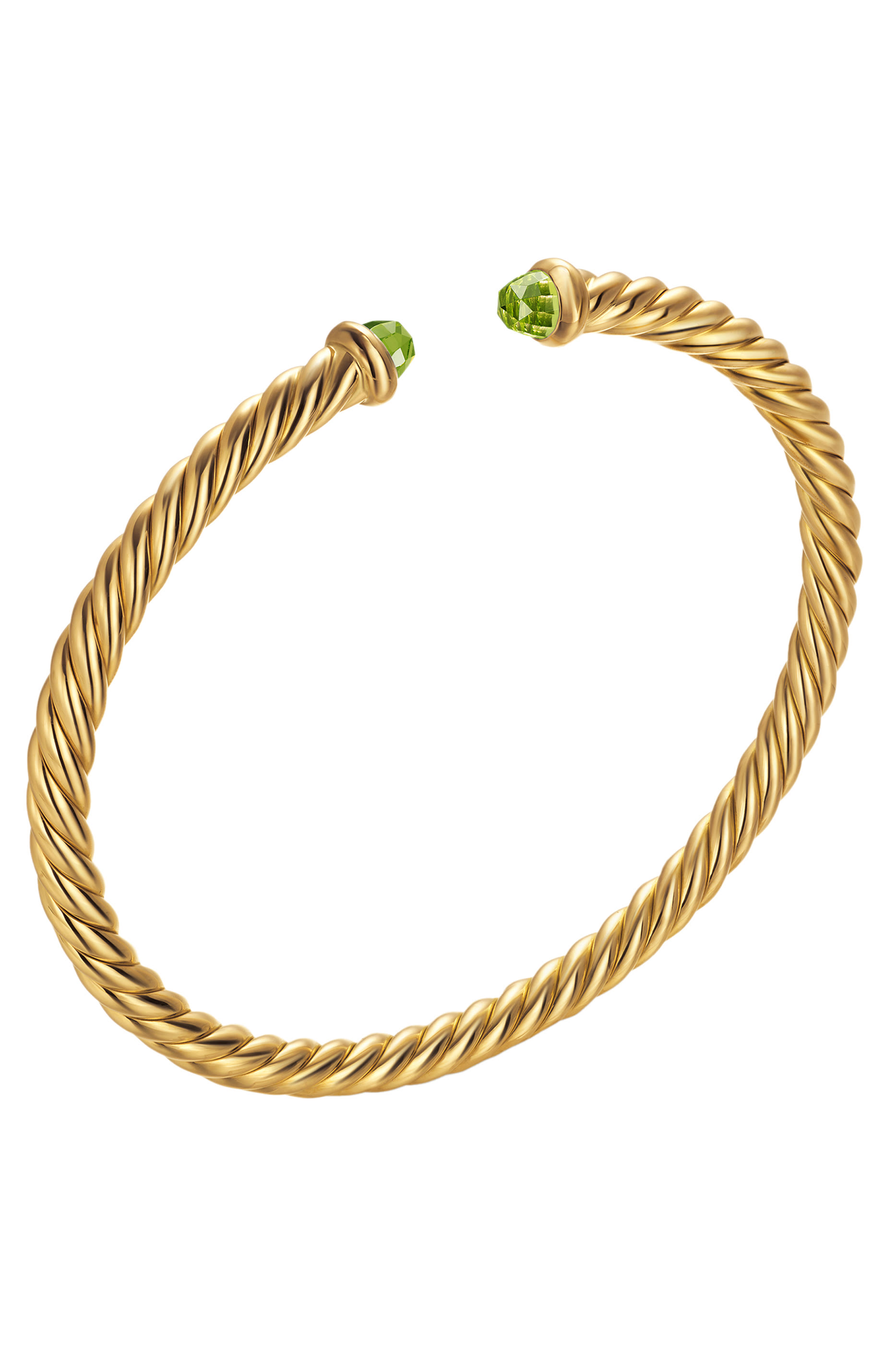 Cablespira&reg; Flex Bracelet, 18K Yellow Gold & Peridot