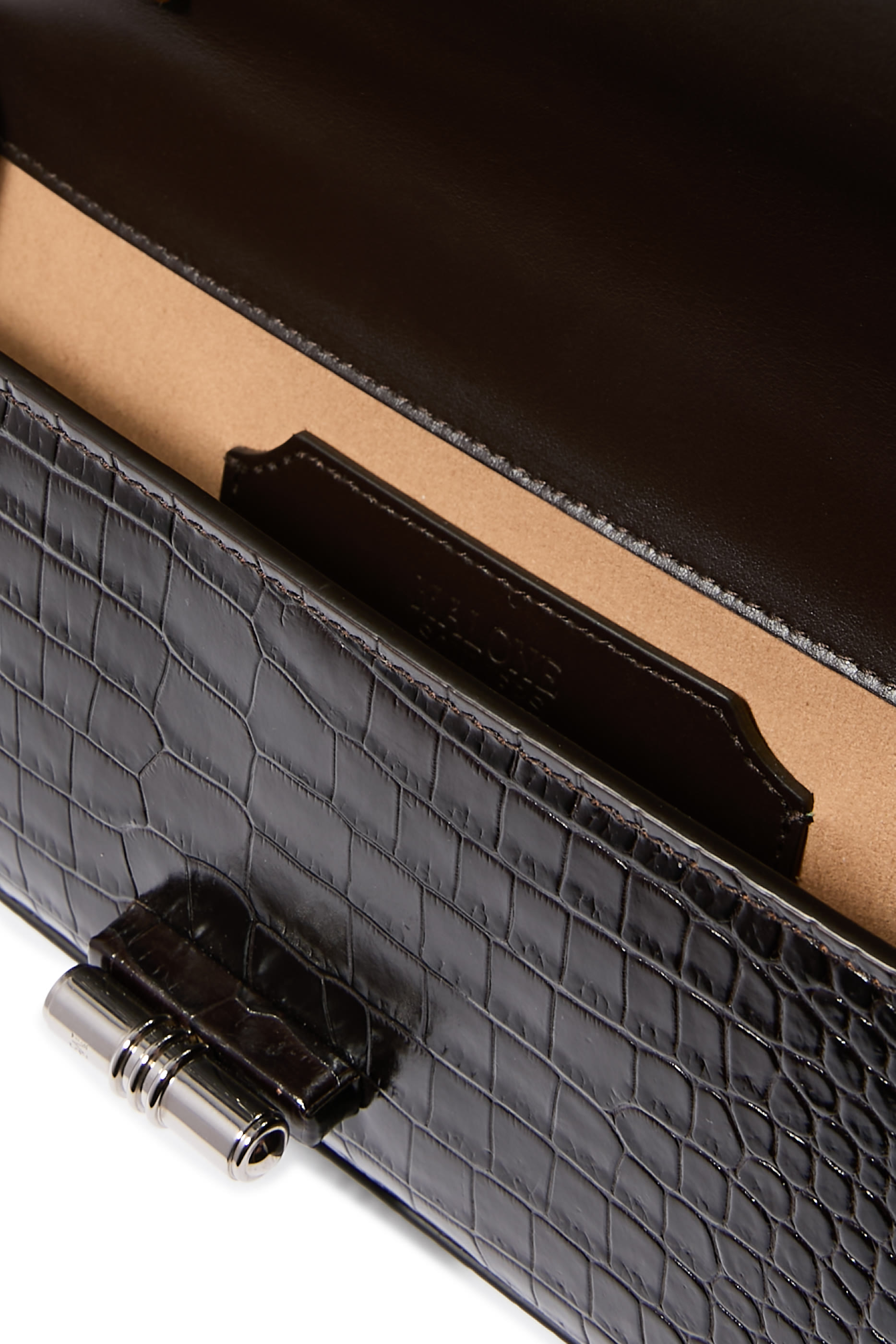 Embossed Leather Clutch Bag