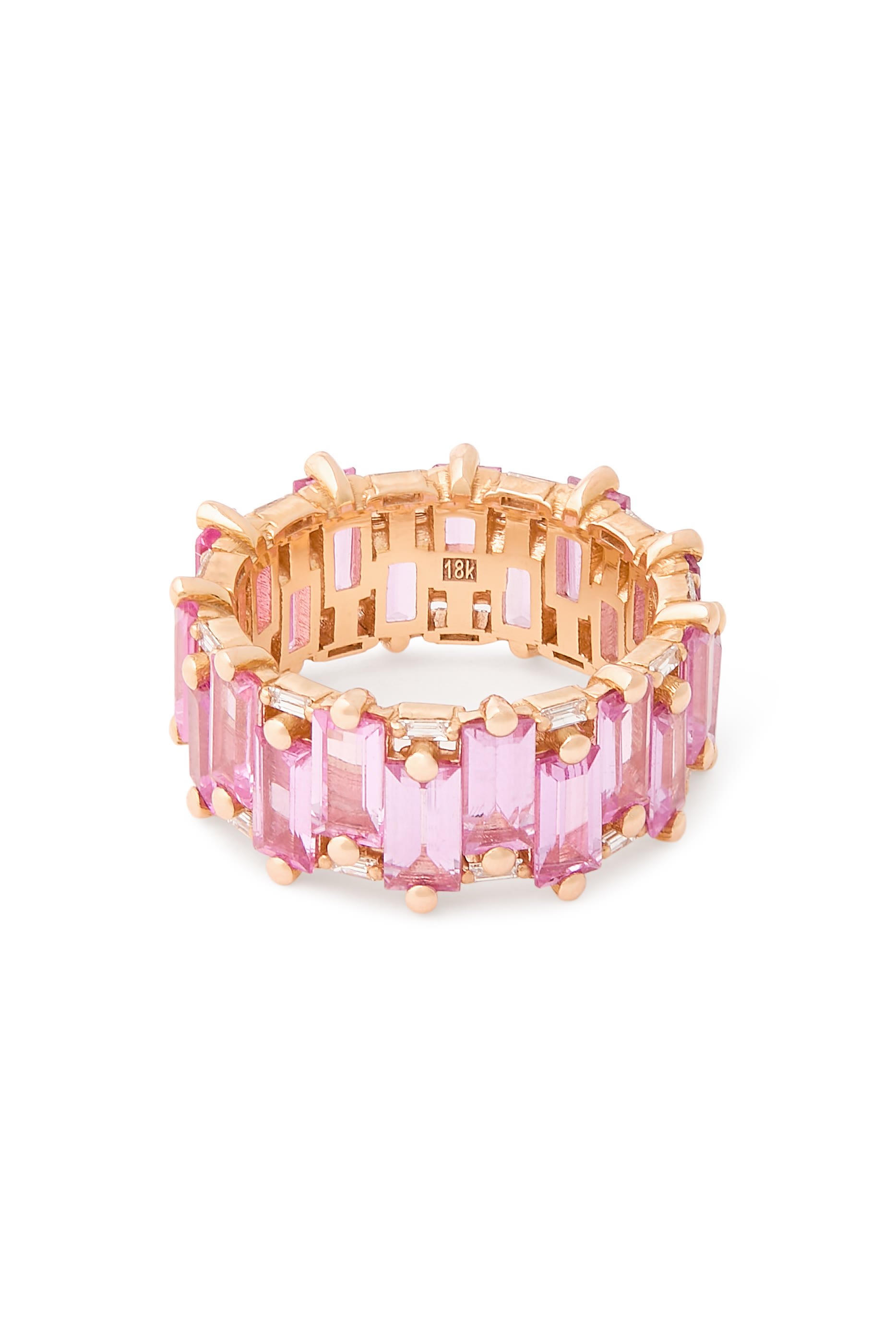 One-of-a-Kind Wide Eternity Band Ring, 18k Rose Gold & Sapphire