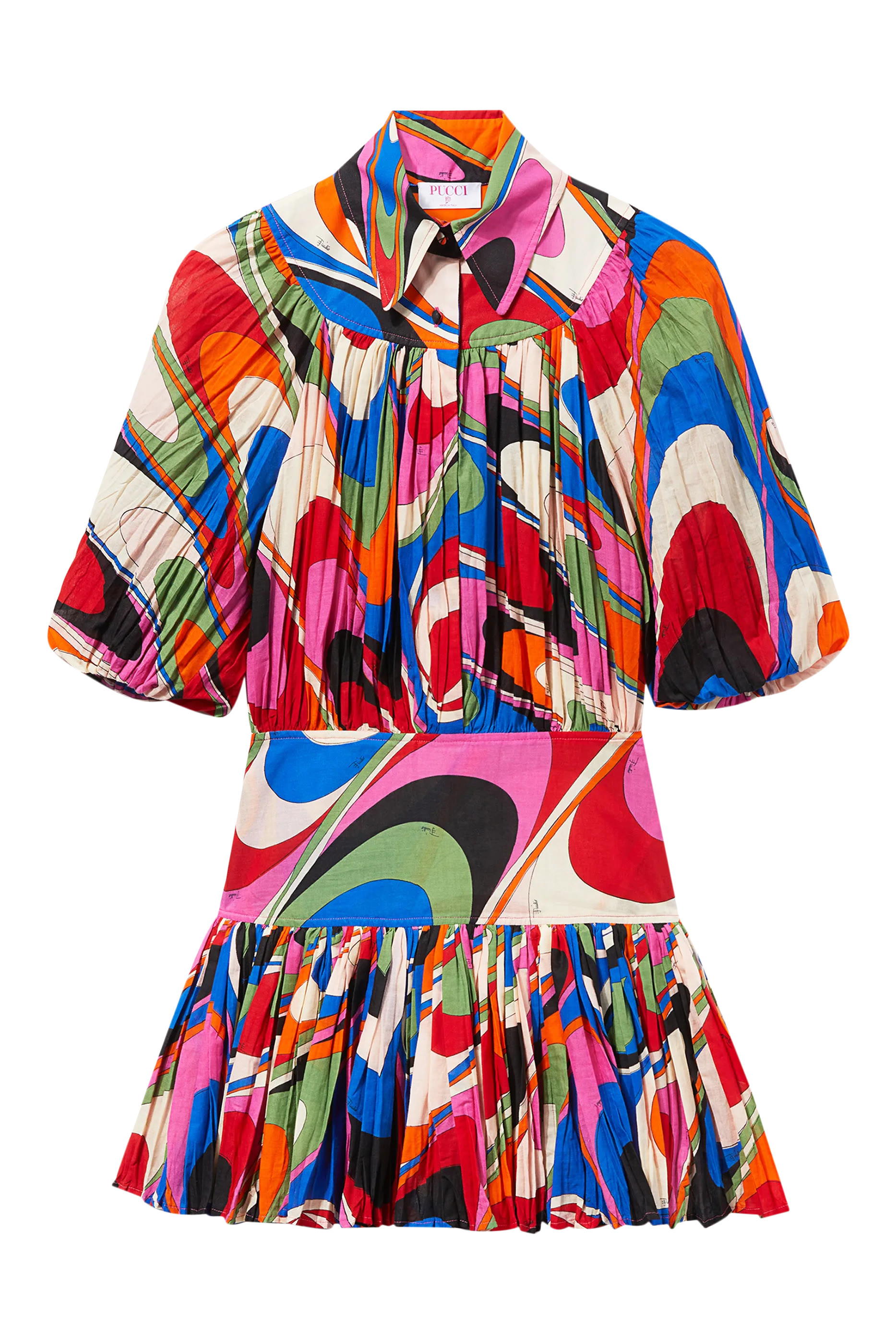 Onde-Print Cotton Dress