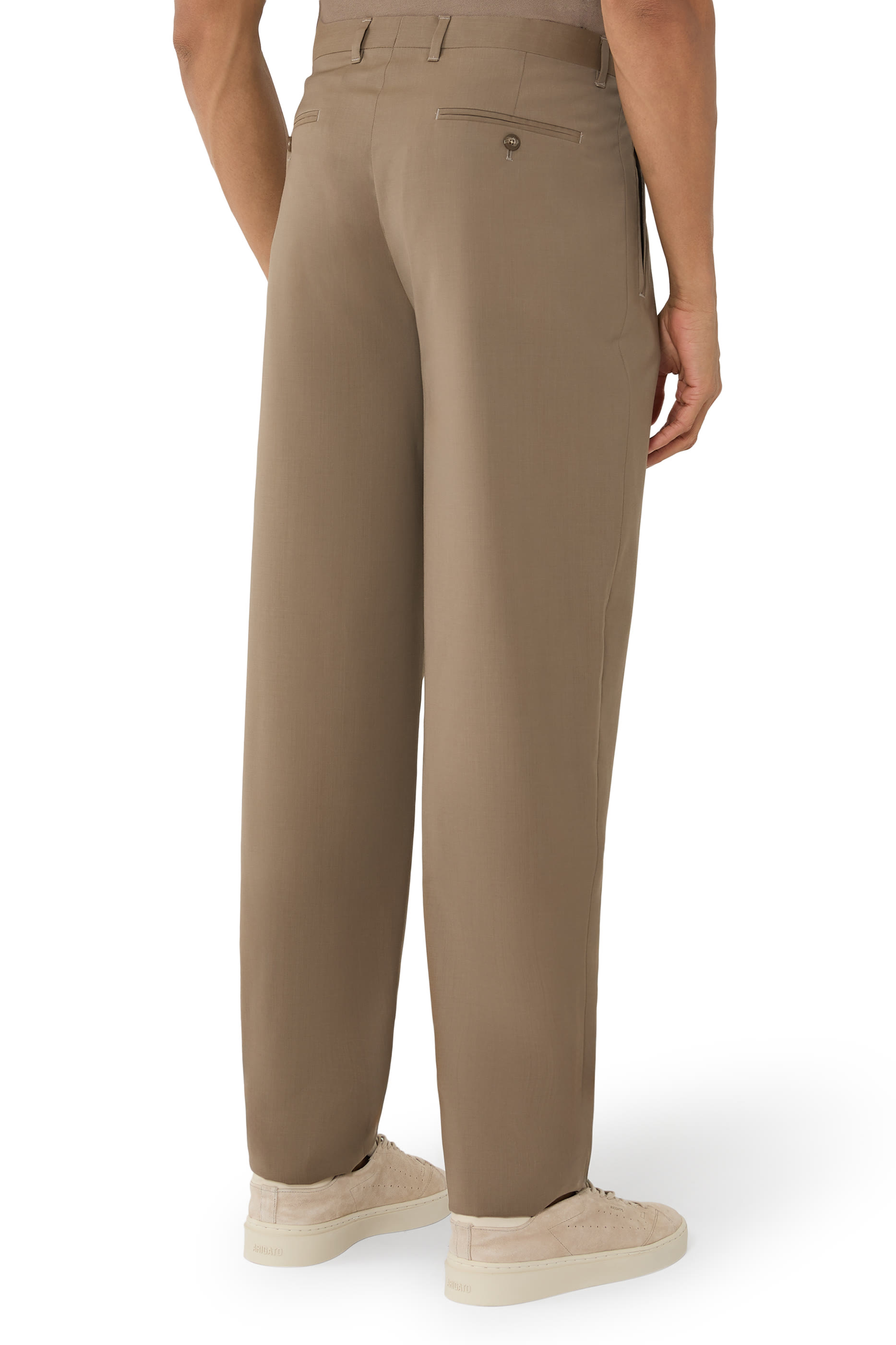 Slim-Fit Cropped Tropical Wool Trousers