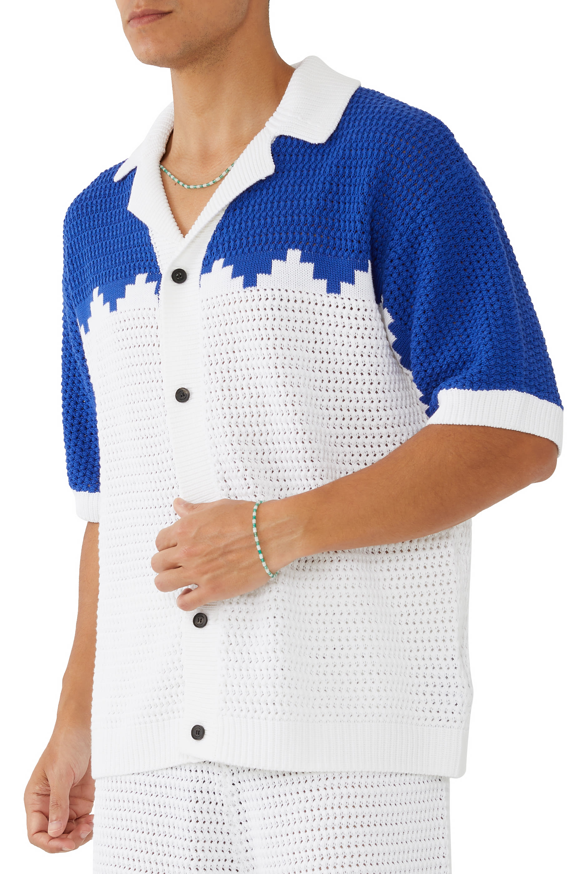 Cross Crochet Knit Polo
