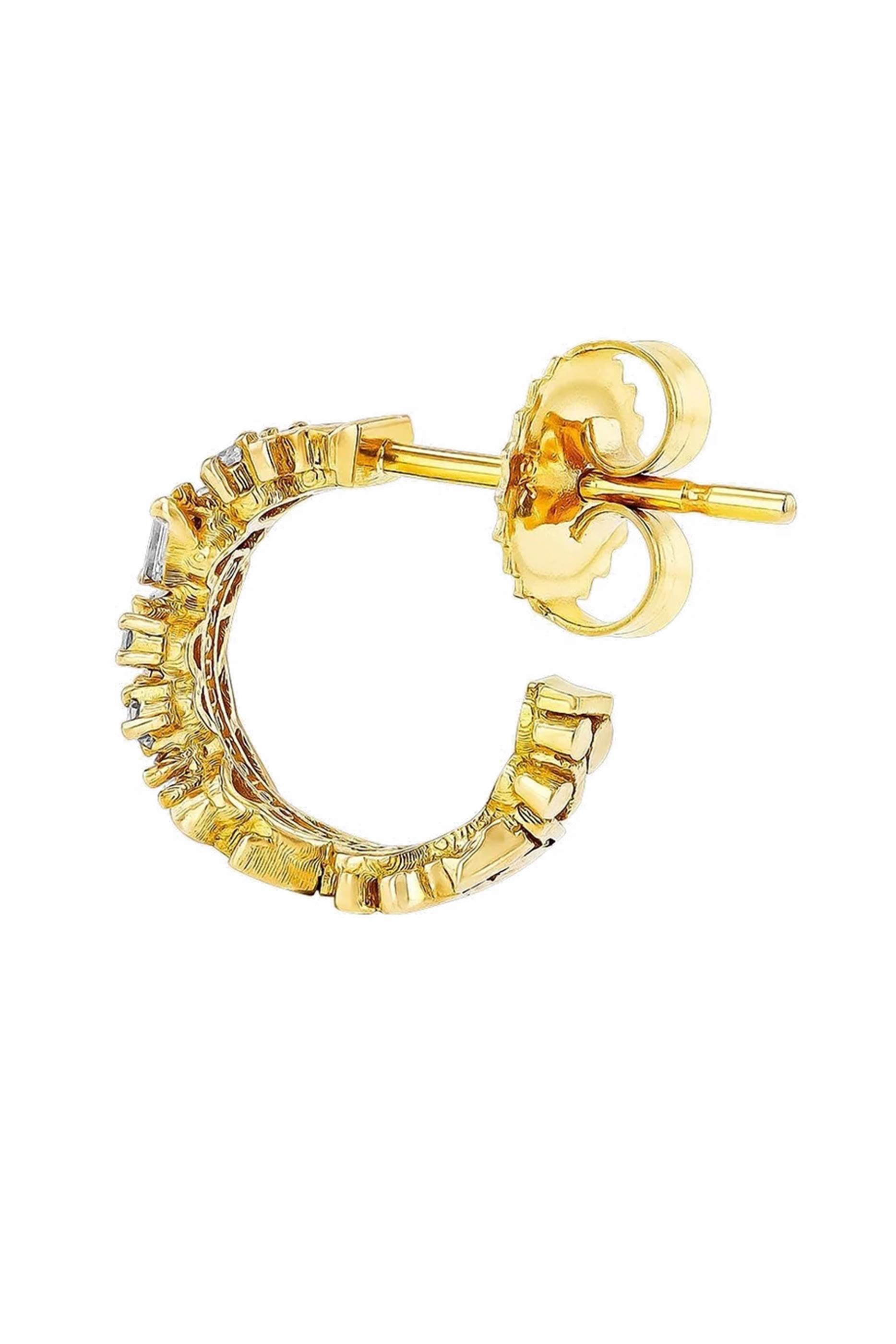 Fireworks Diamond Hoop Earrings, 18k Yellow Gold & Diamonds