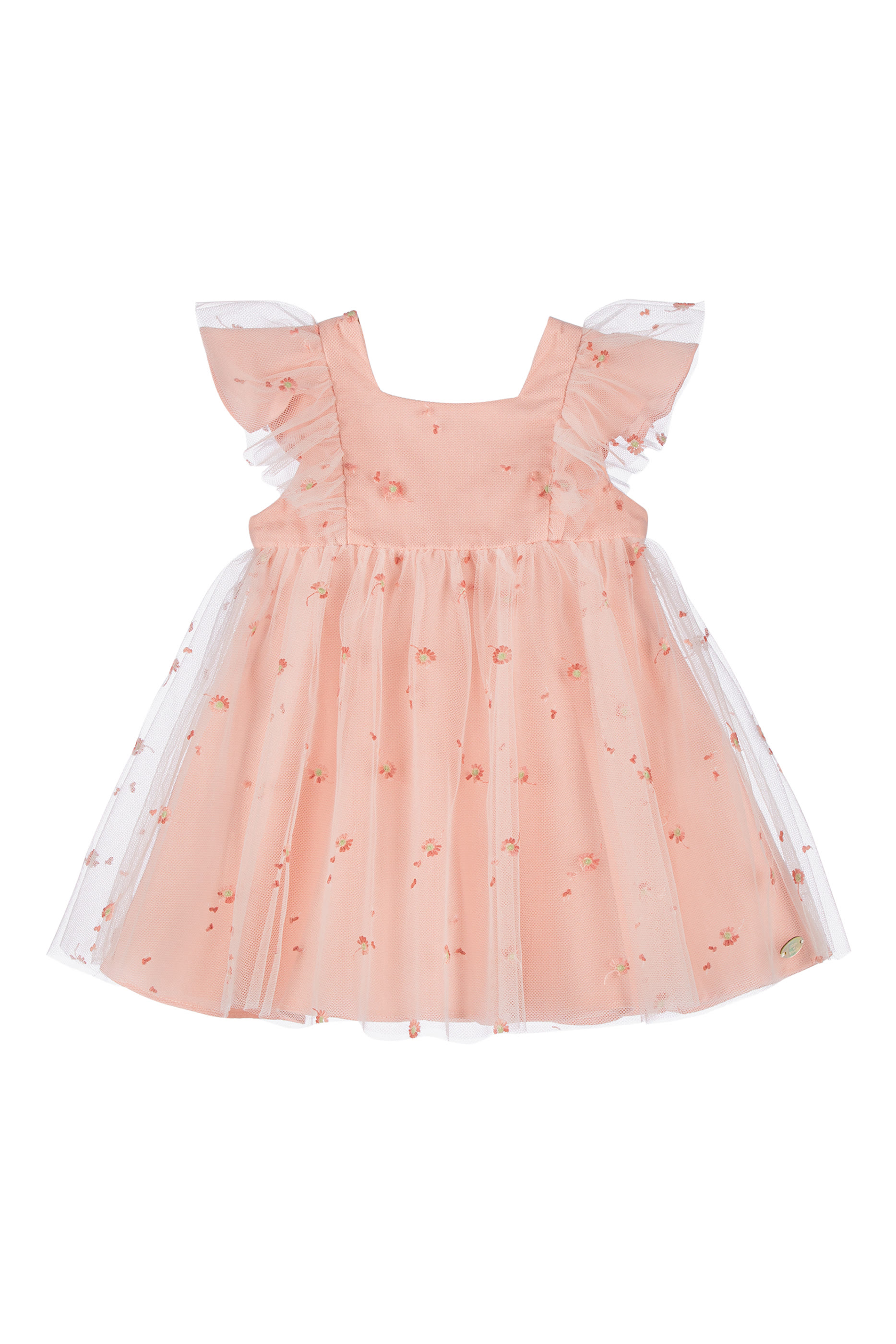 Kids Embroidered Tulle Dress