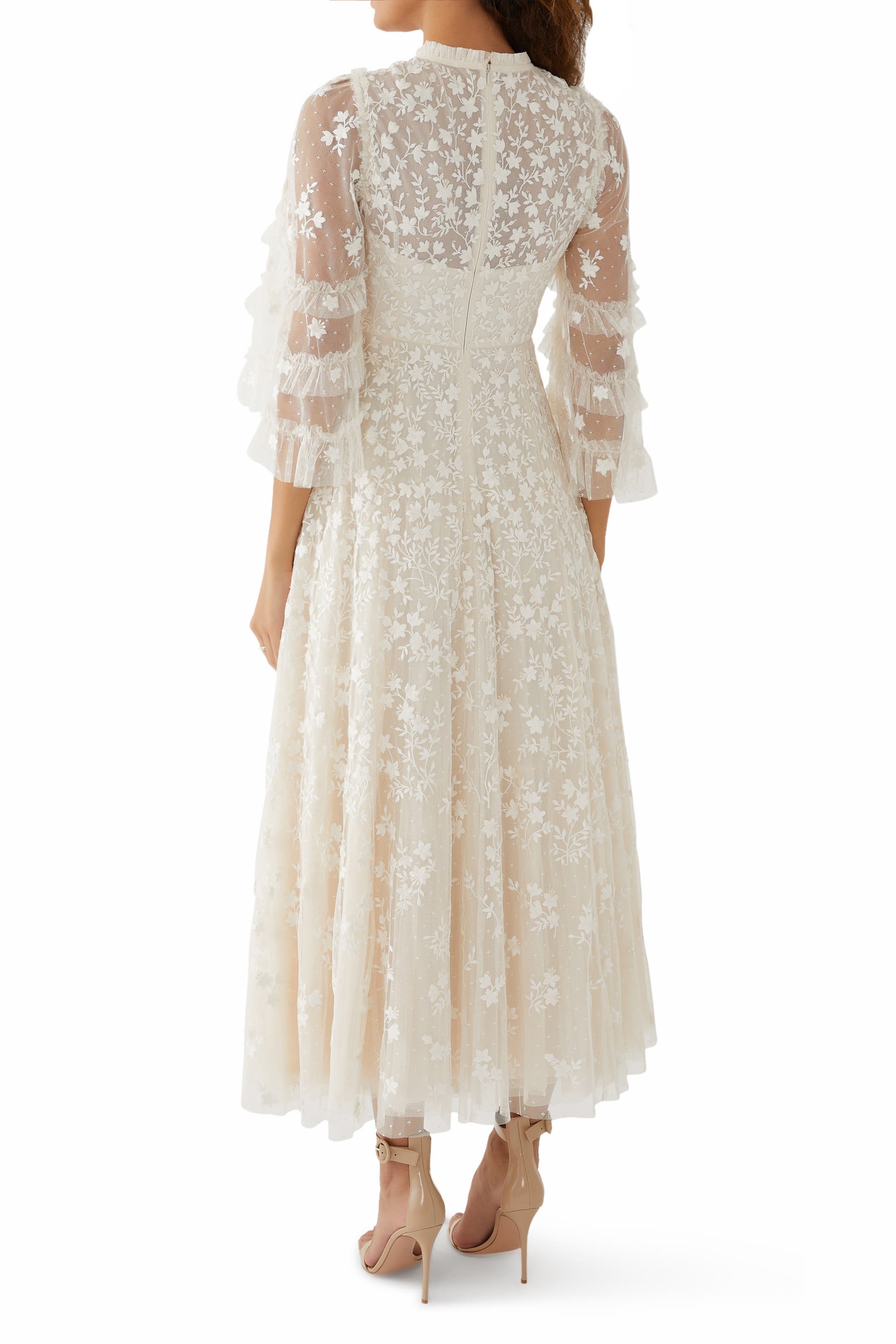 Everett Bloom Round Neck Midi Gown