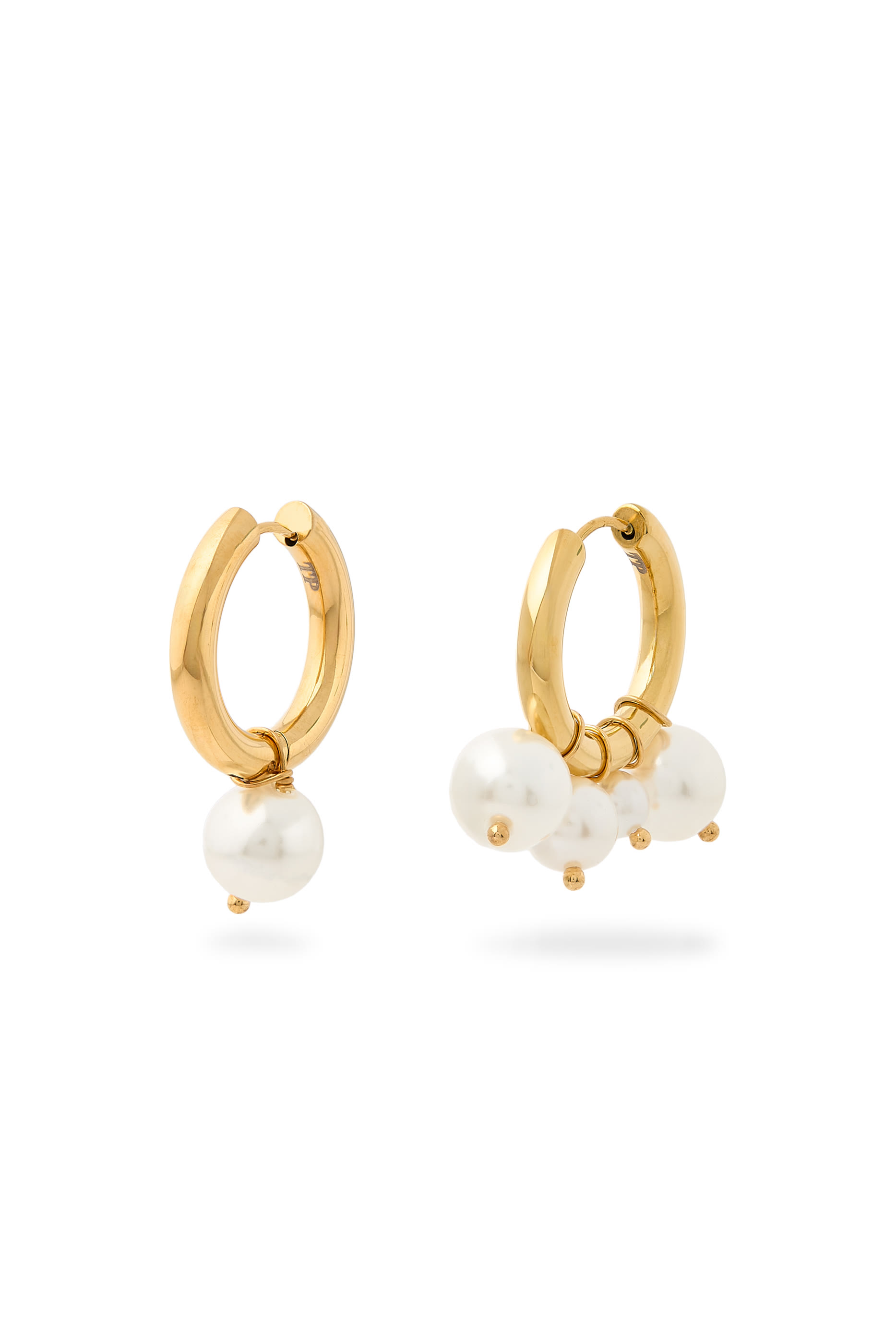 Pearl Earrings, 24K Gold Plated 