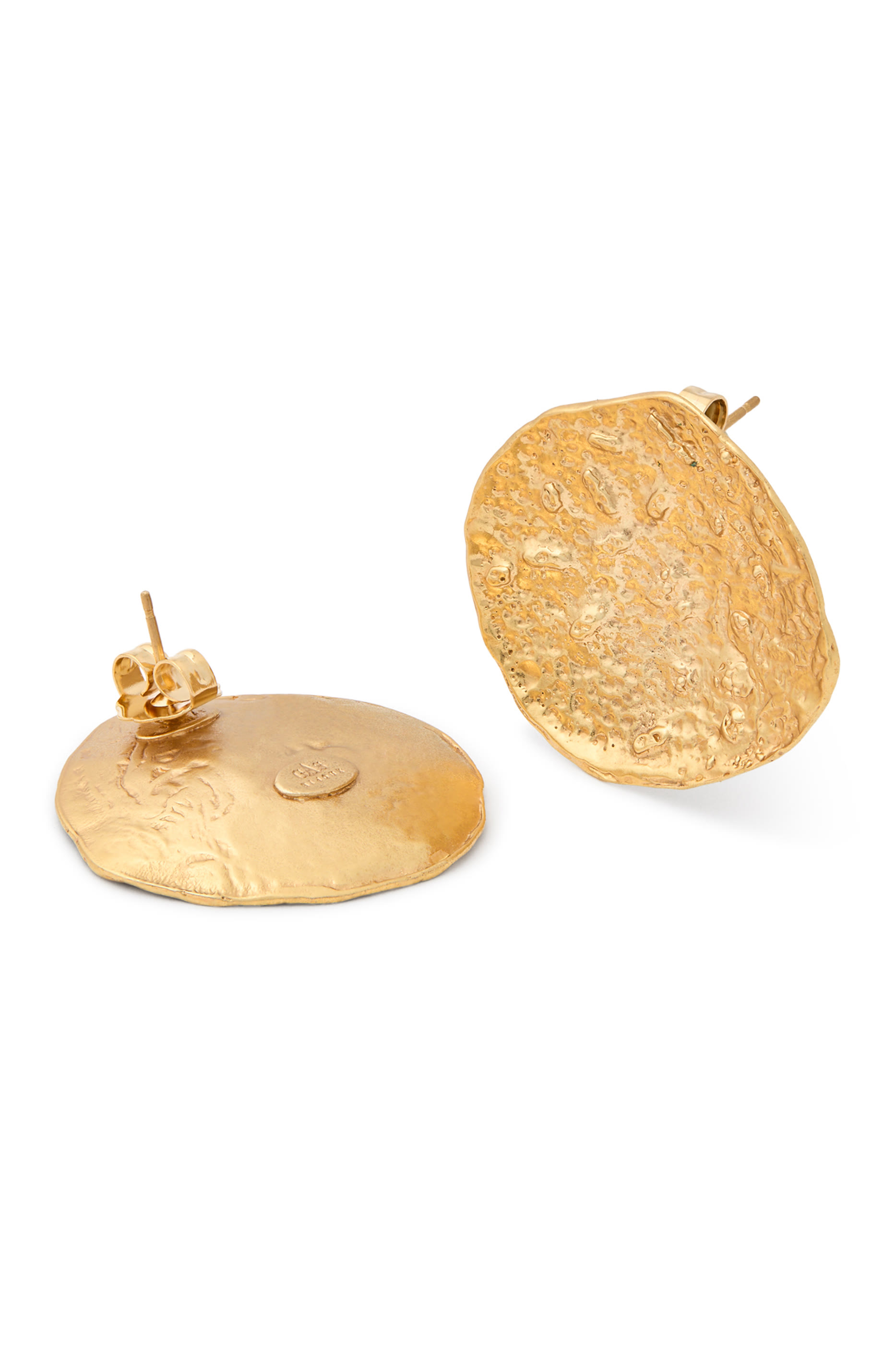  Moon Eclipse Earrings, 24kt Gold-Plated Metal