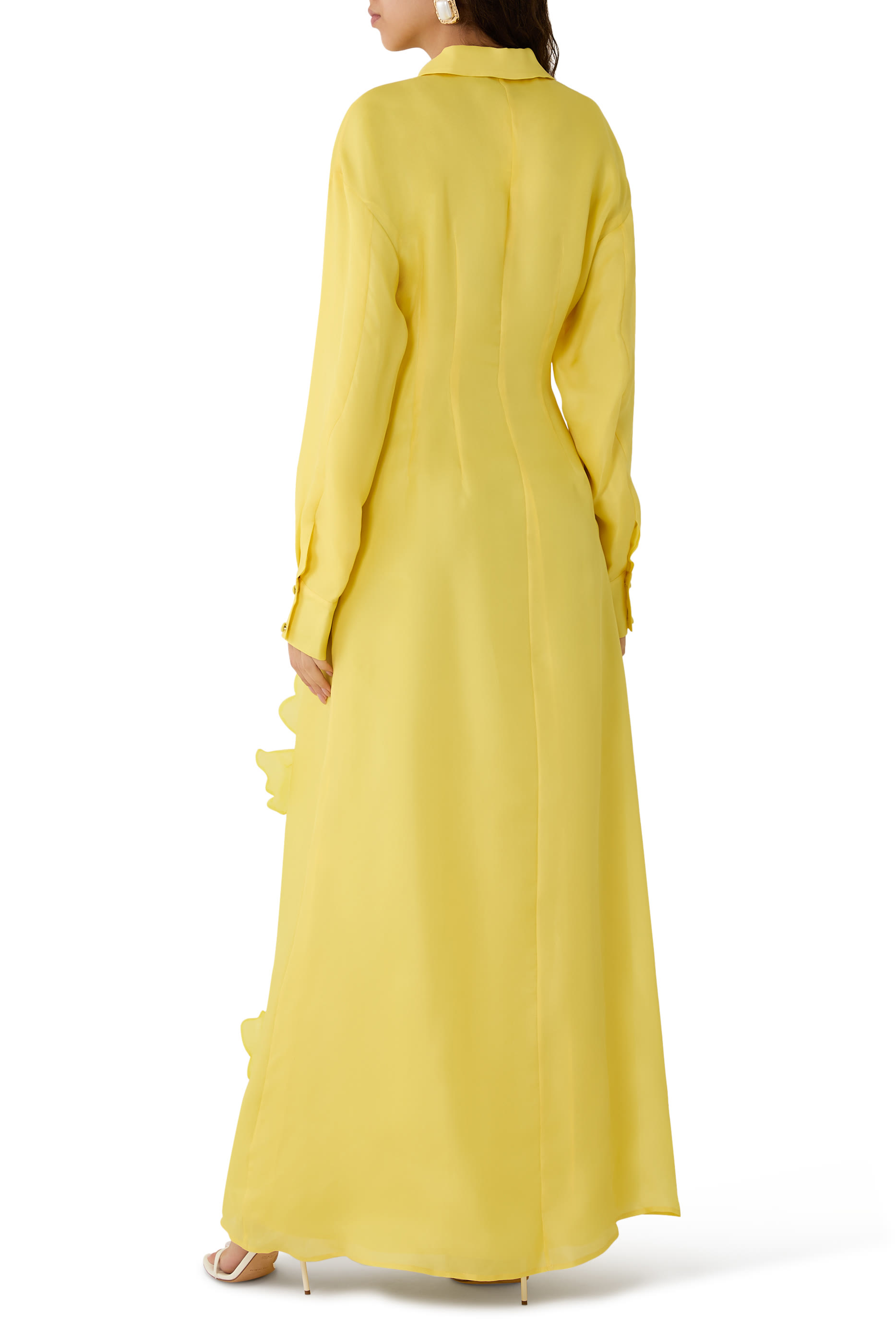  Jeanette Silk Floral Appliqué Maxi Dress